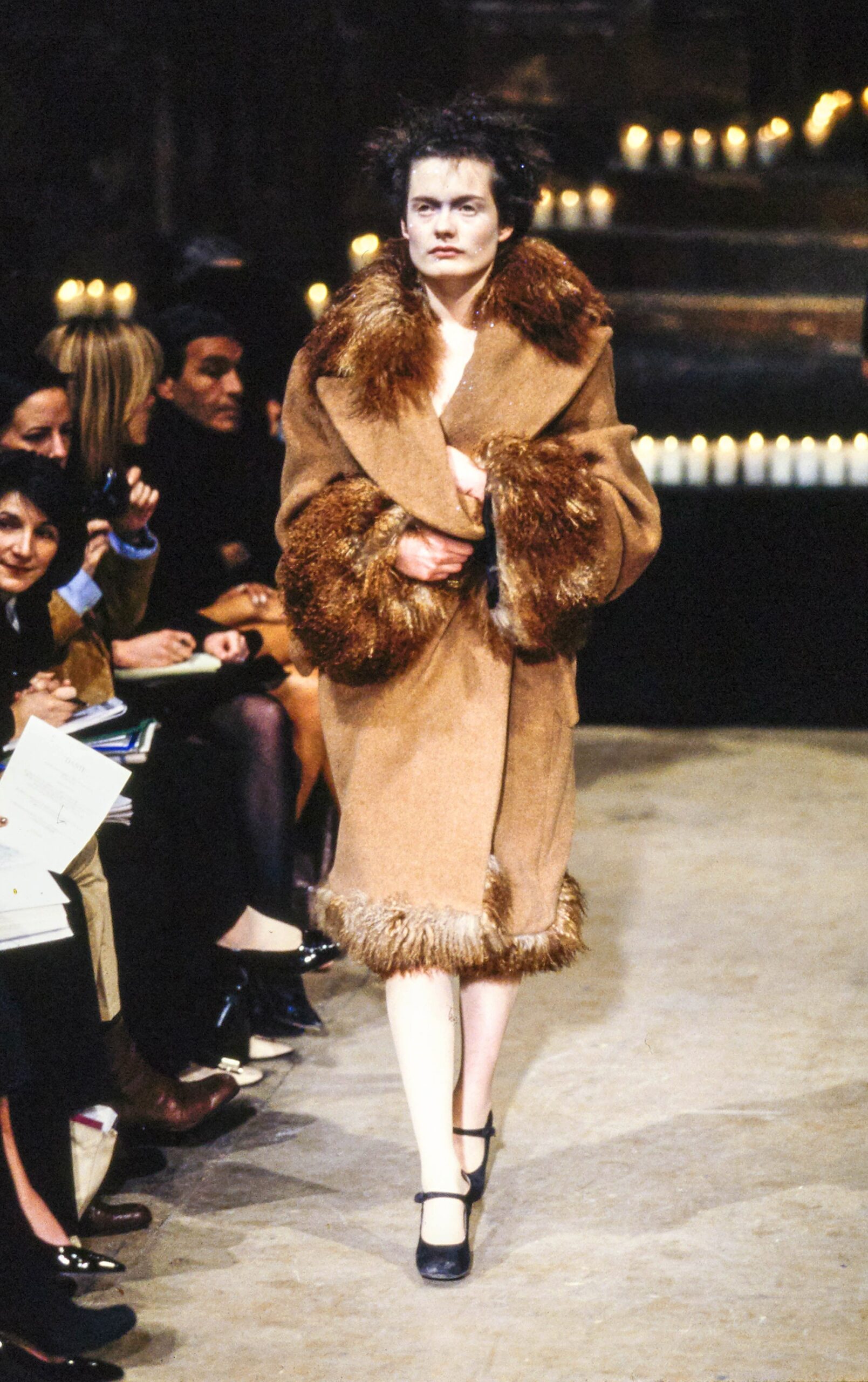 brown fur relaxed coat