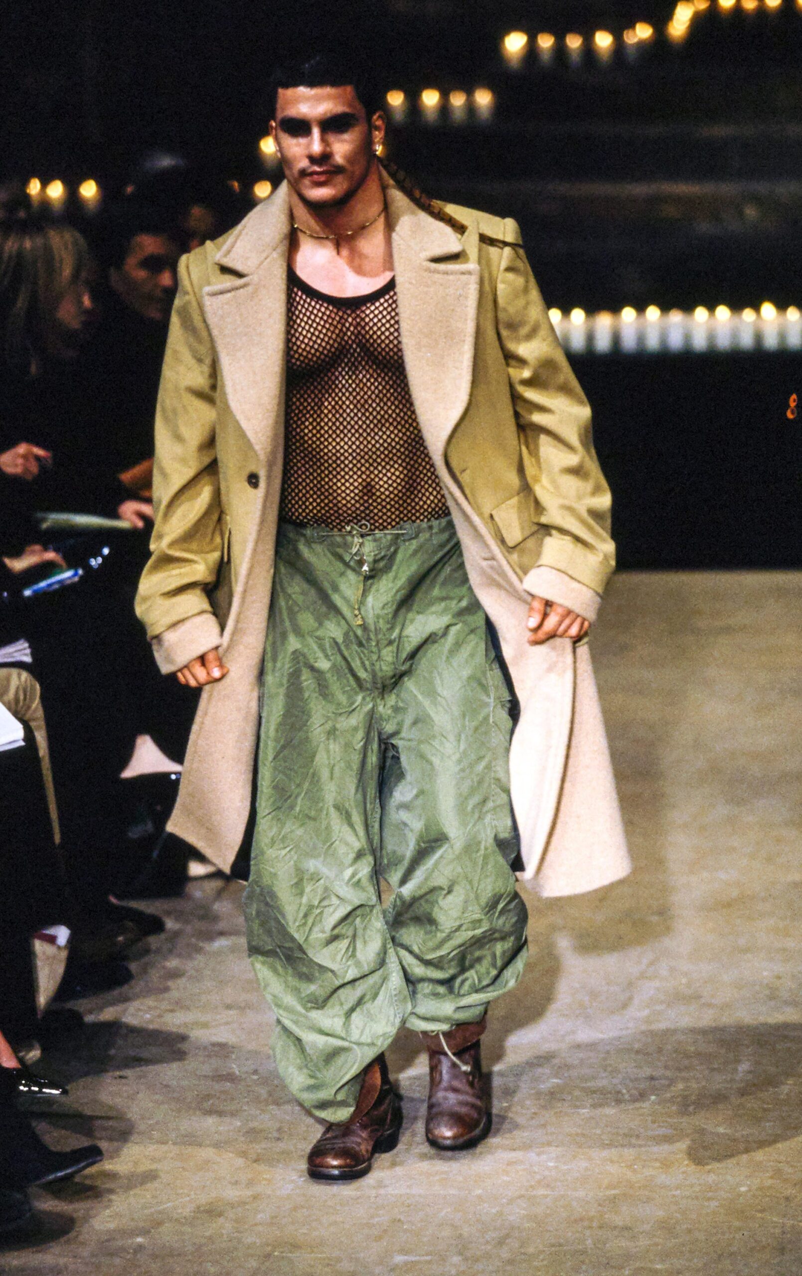 green cotton relaxed cargo pants
