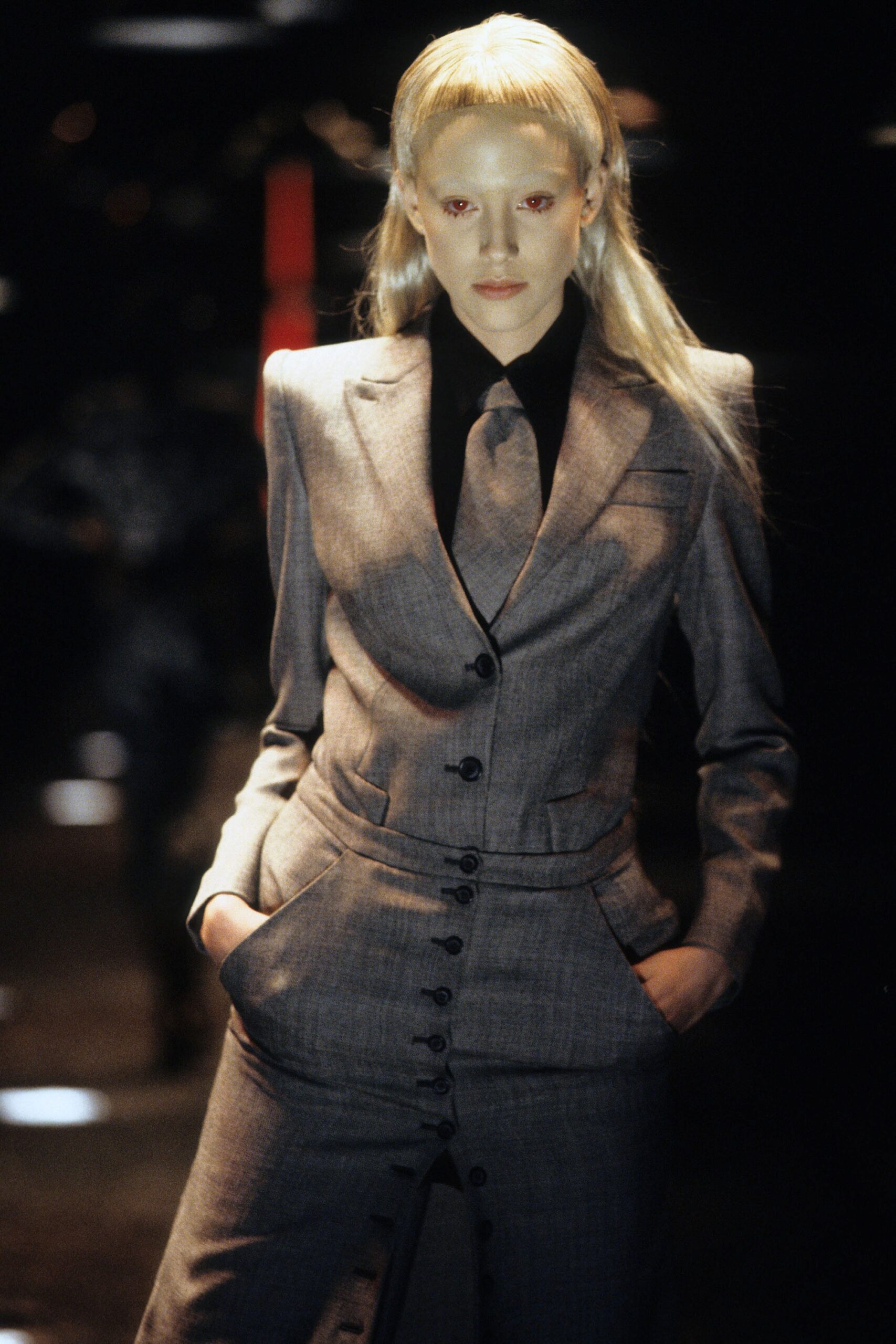 gray tailored wool suit