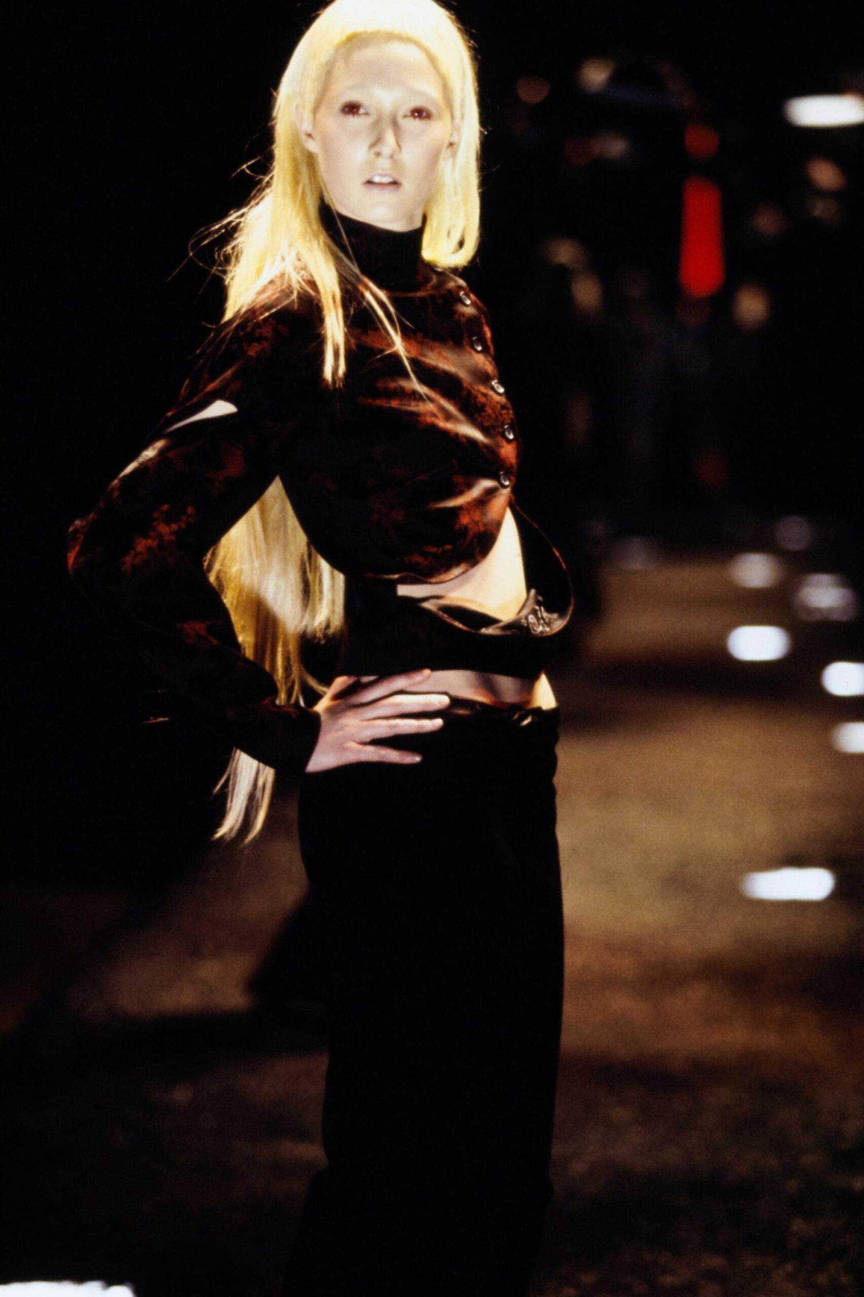 fitted black velvet pants and top