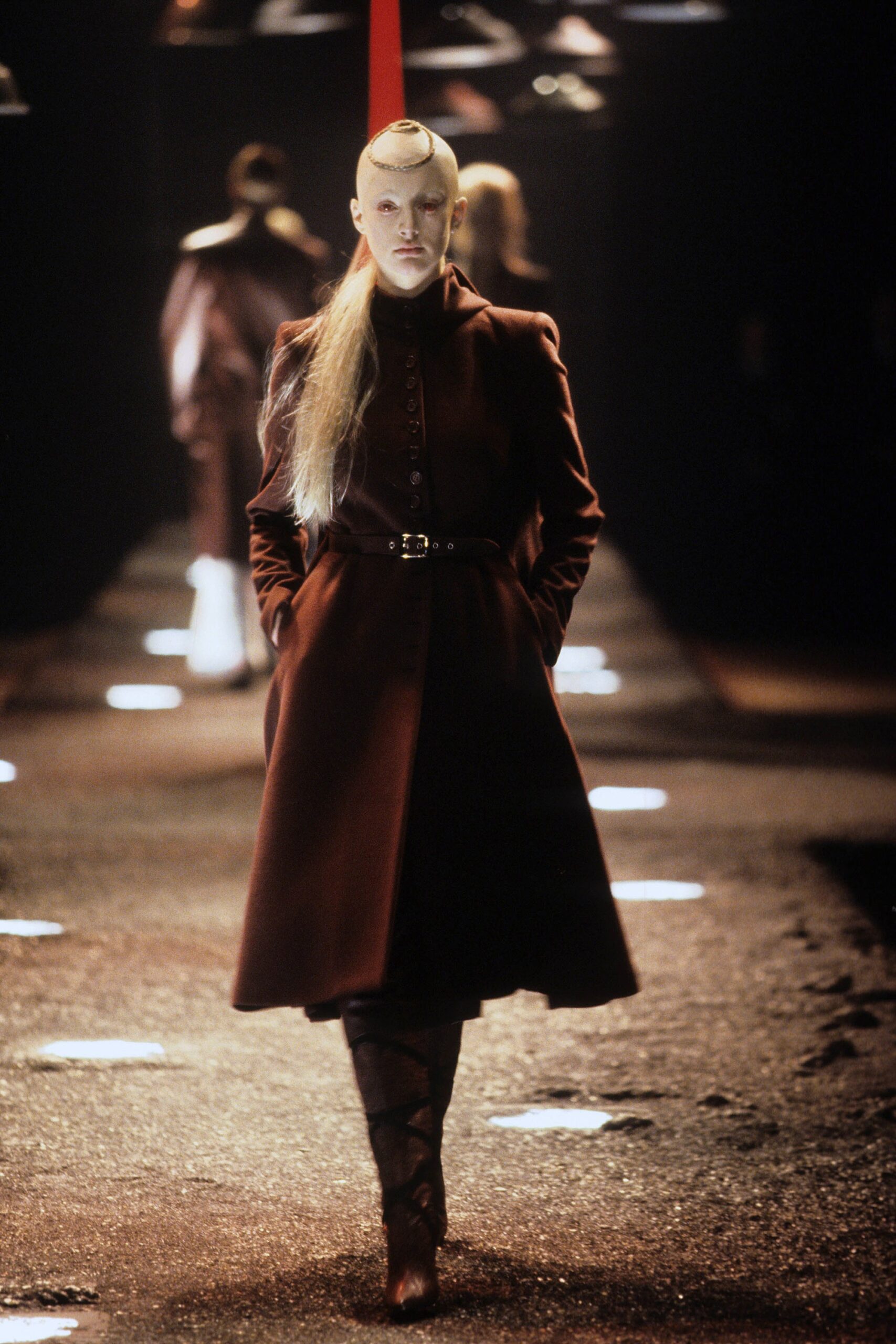 brown wool belted coat