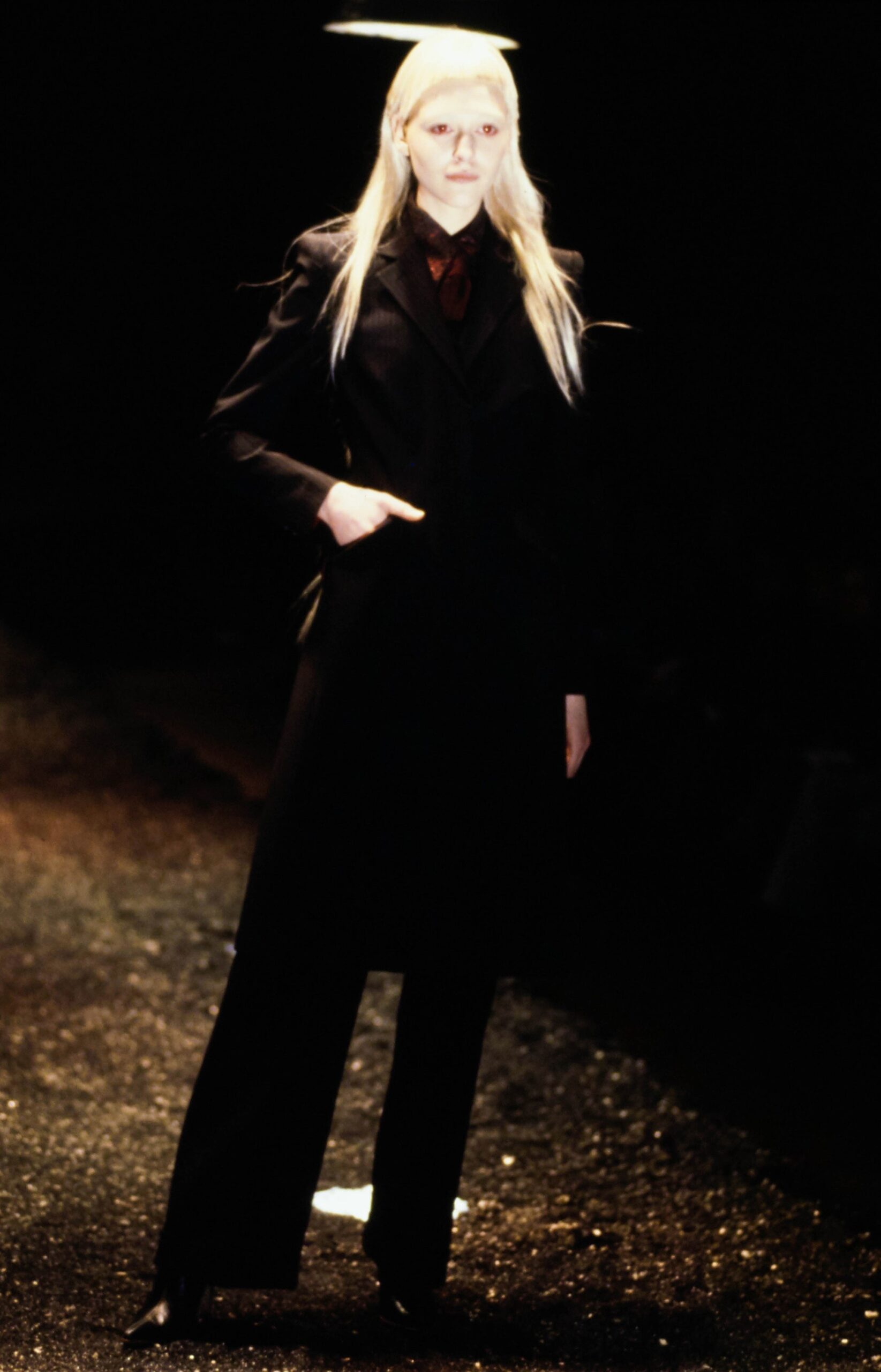 black tailored wool suit