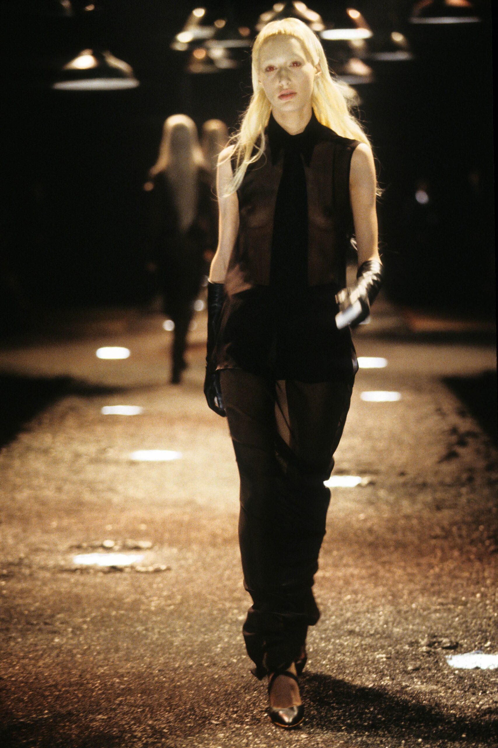 black fitted top and pants