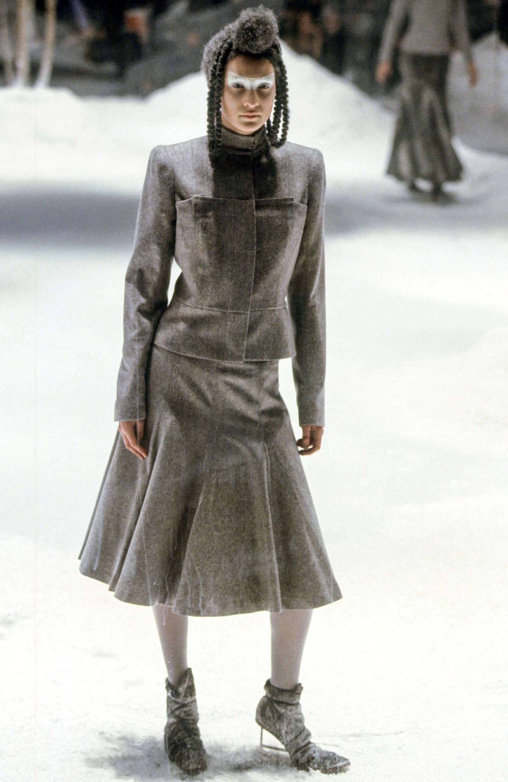 gray wool fitted suit