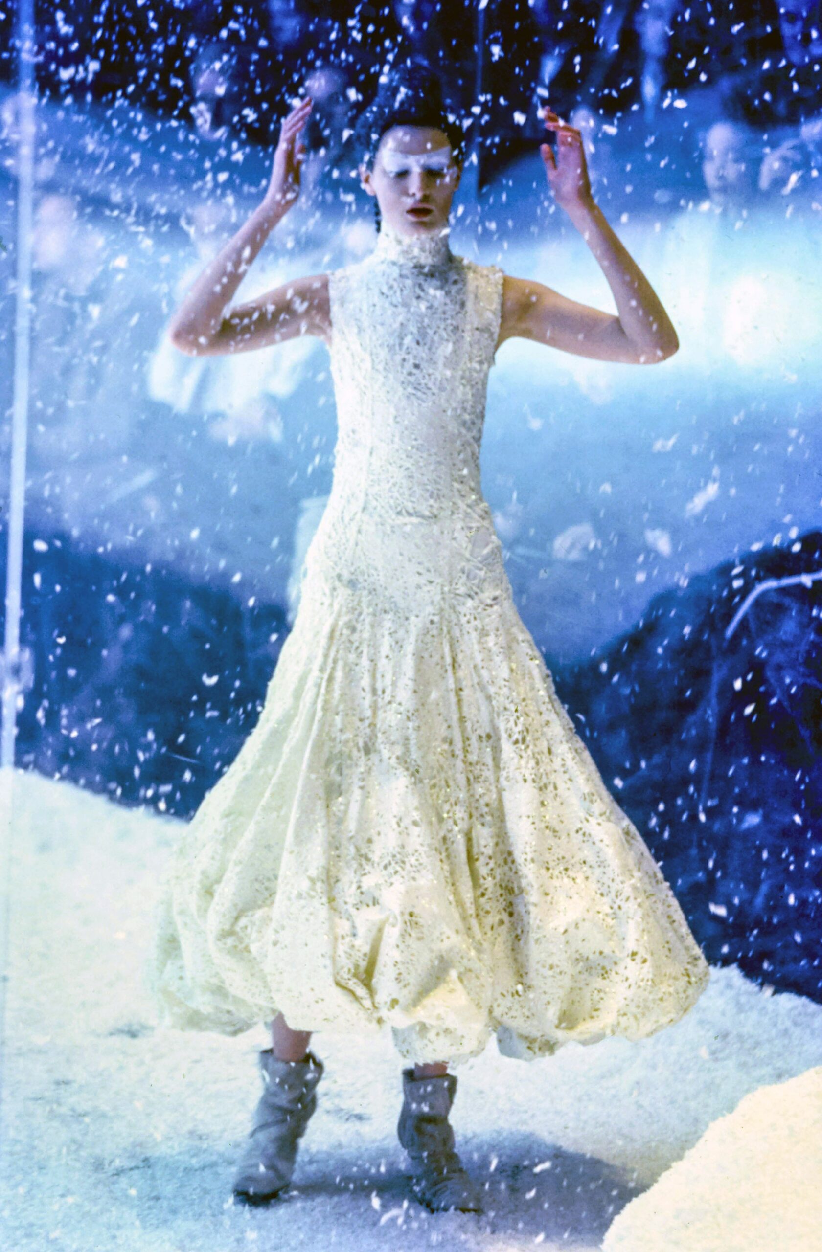 white silk sleeveless dress