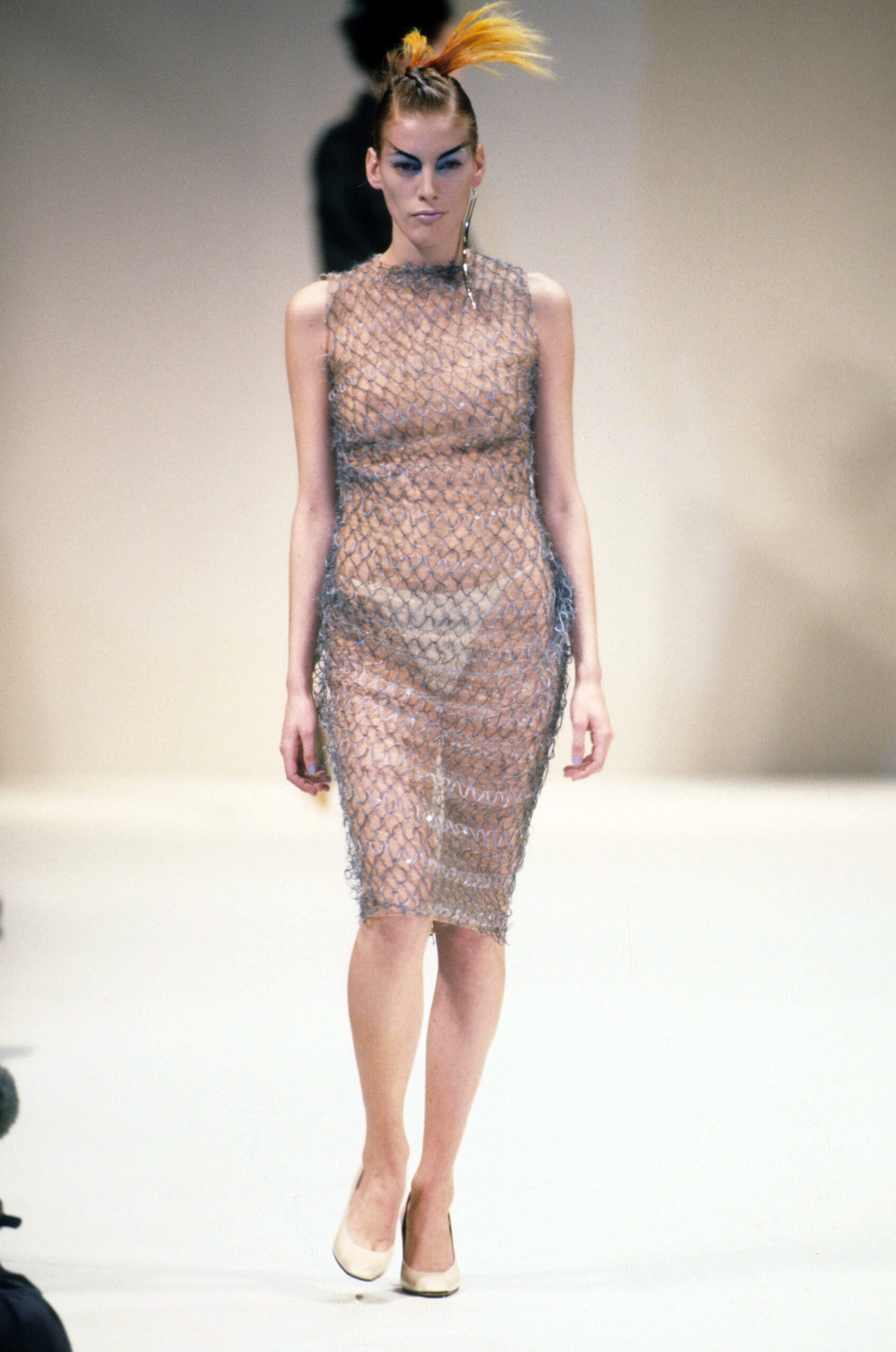 sheer mesh fitted dress