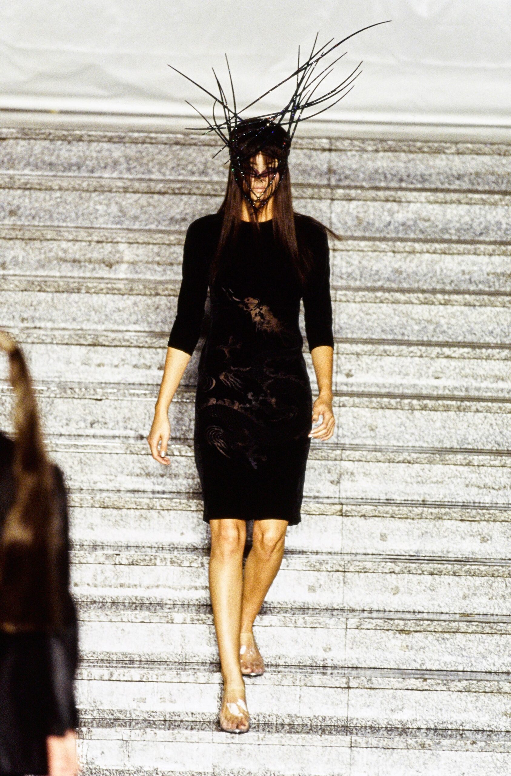 black silk fitted mini dress