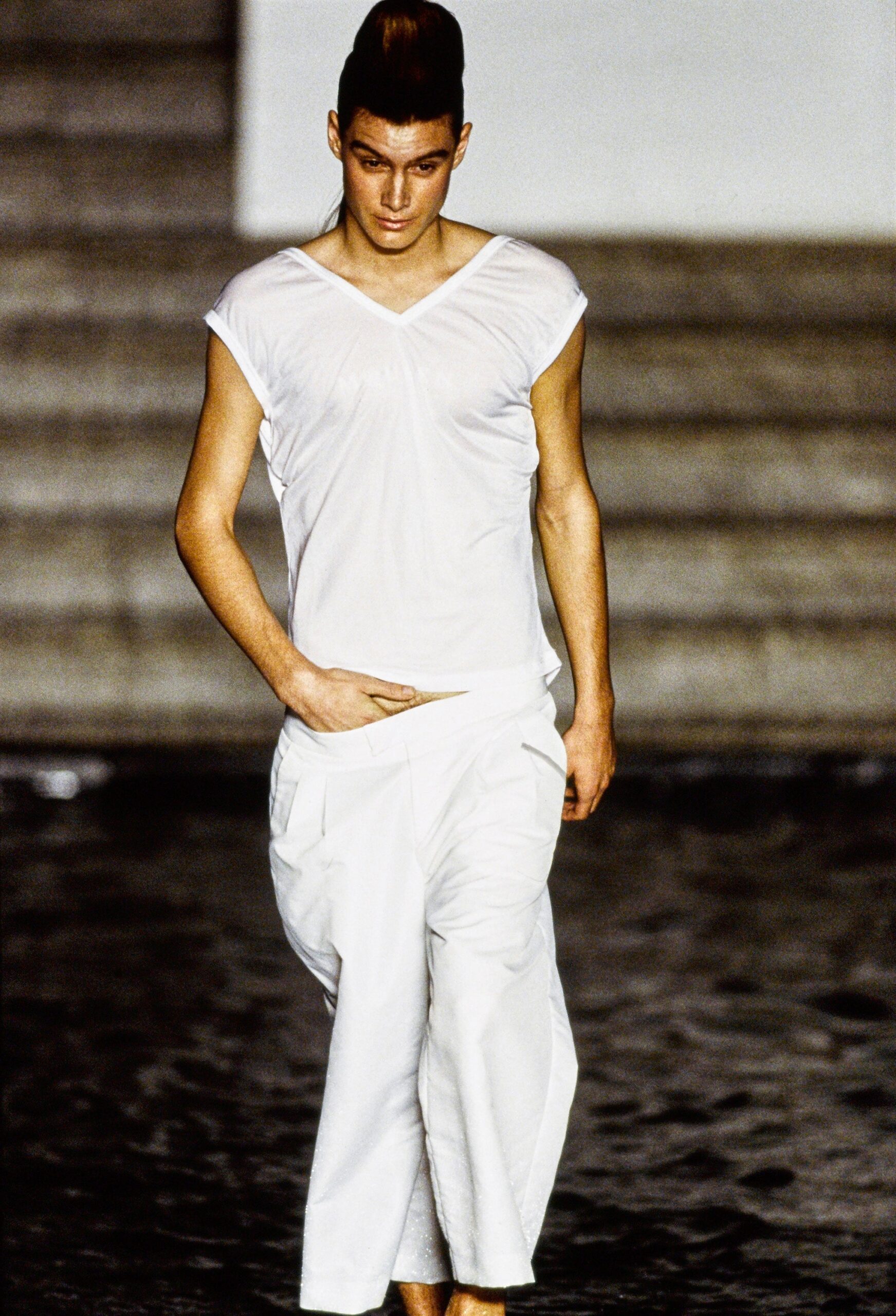 white relaxed t-shirt and pants
