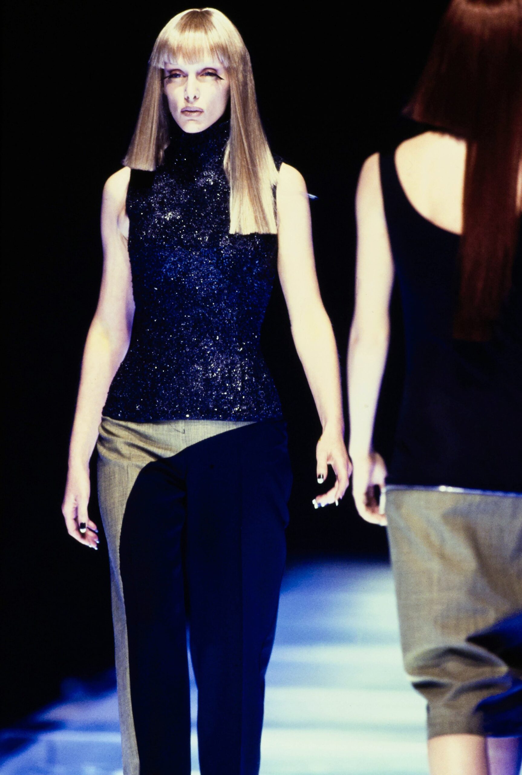 gray cotton asymmetric tailored pants