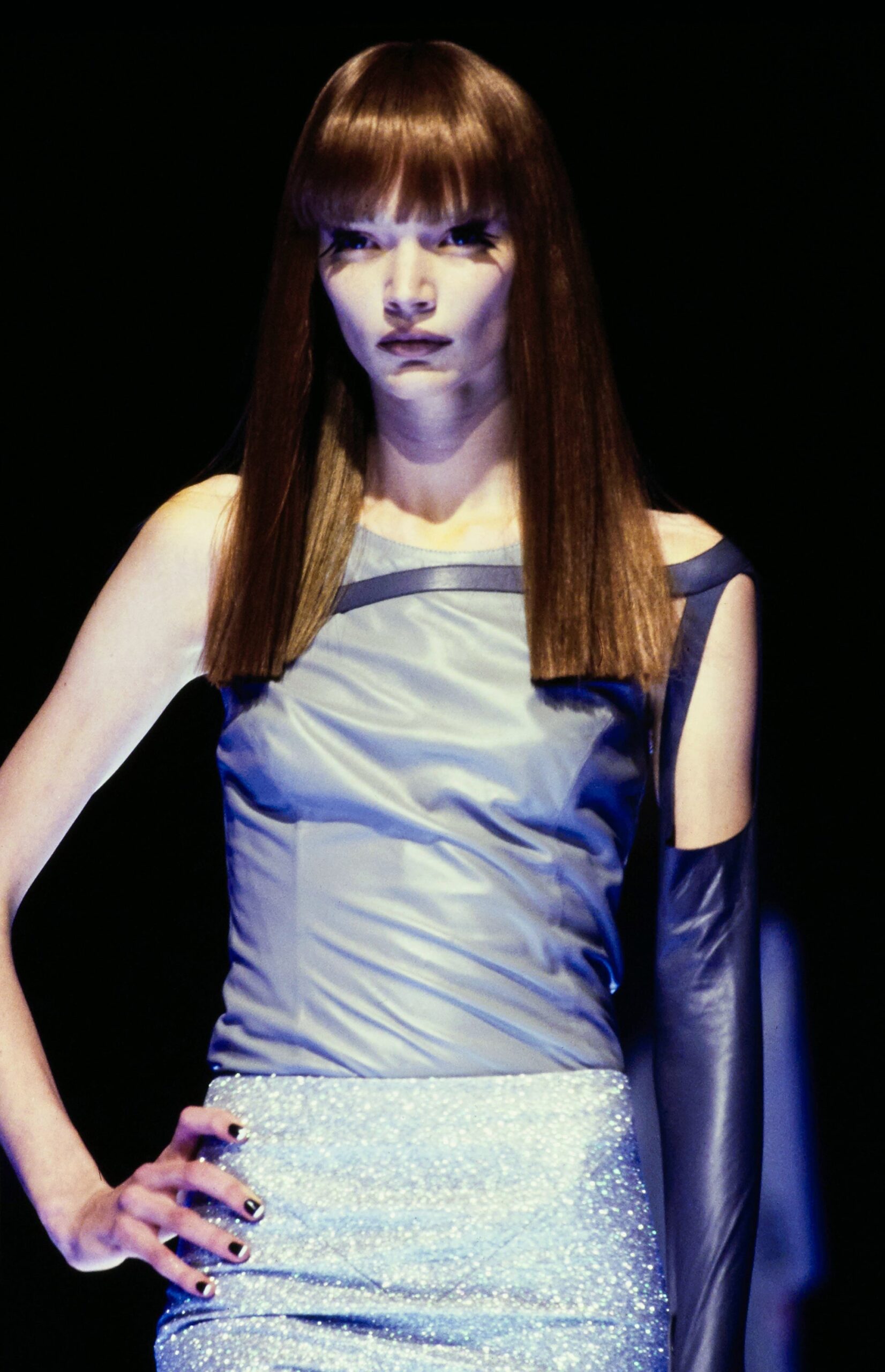 gray sequin fitted pencil shiny mini skirt