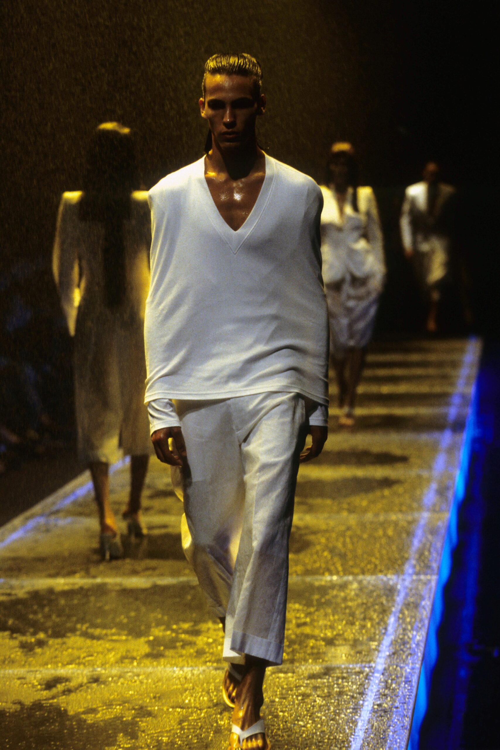 white cotton relaxed straight-leg pants