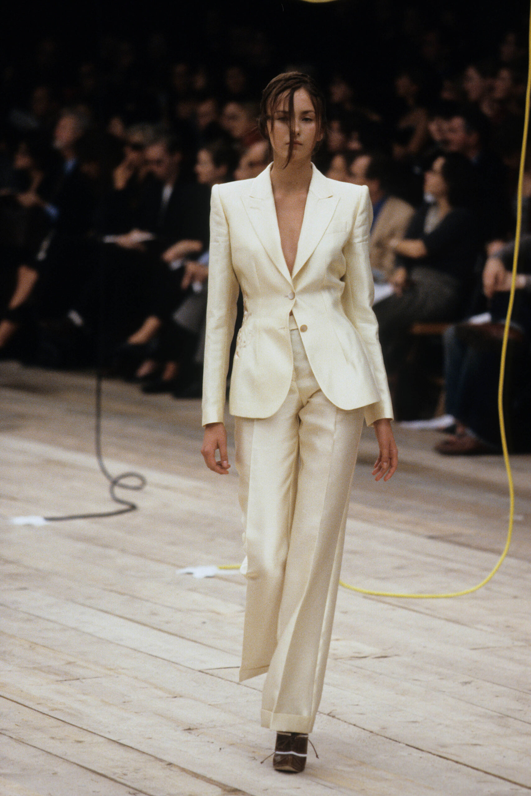 ivory tailored silk suit