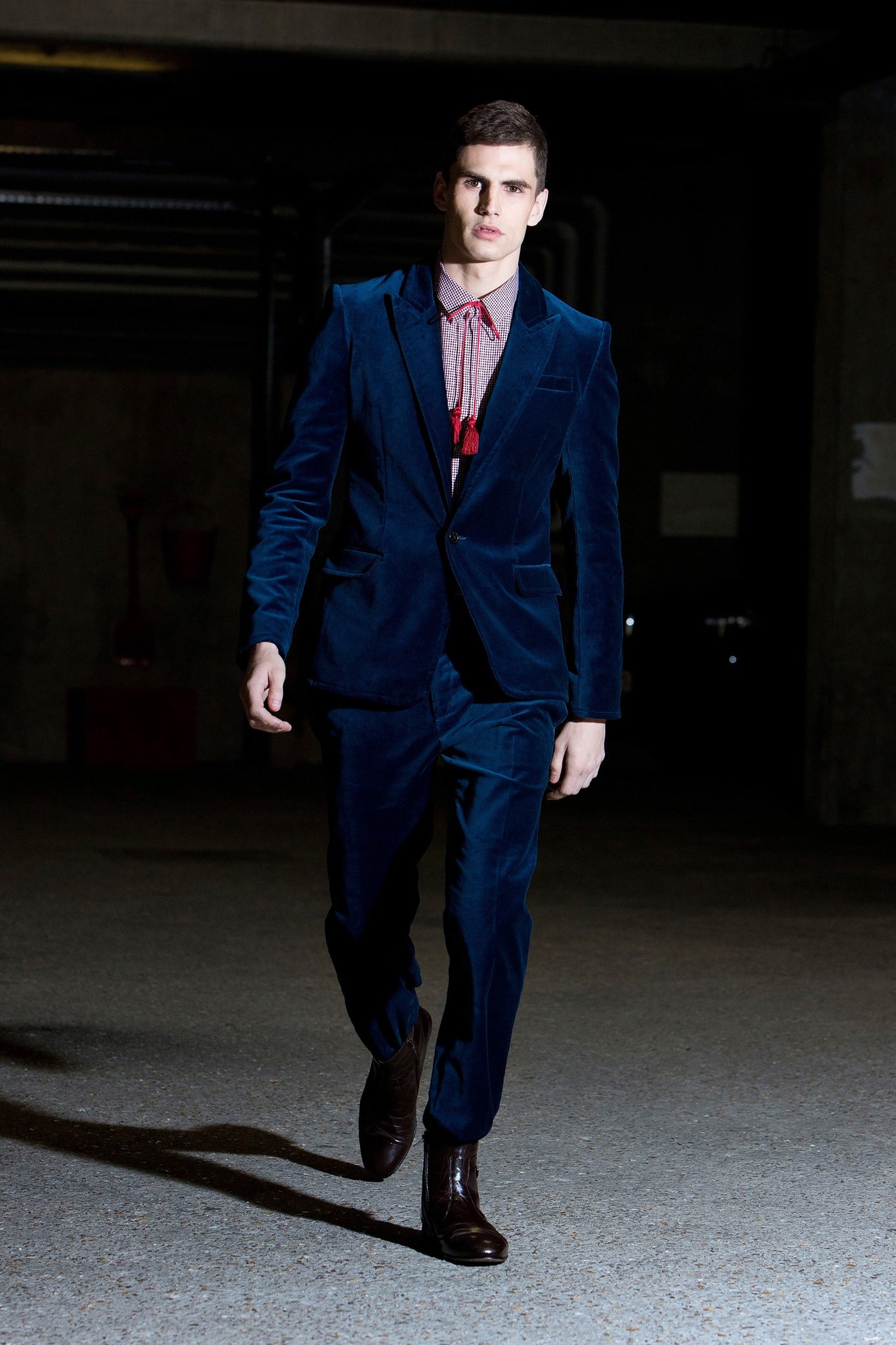 blue velvet tailored suit