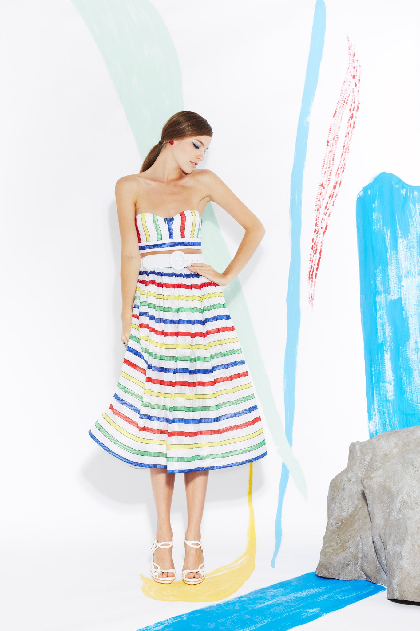 striped midi dress