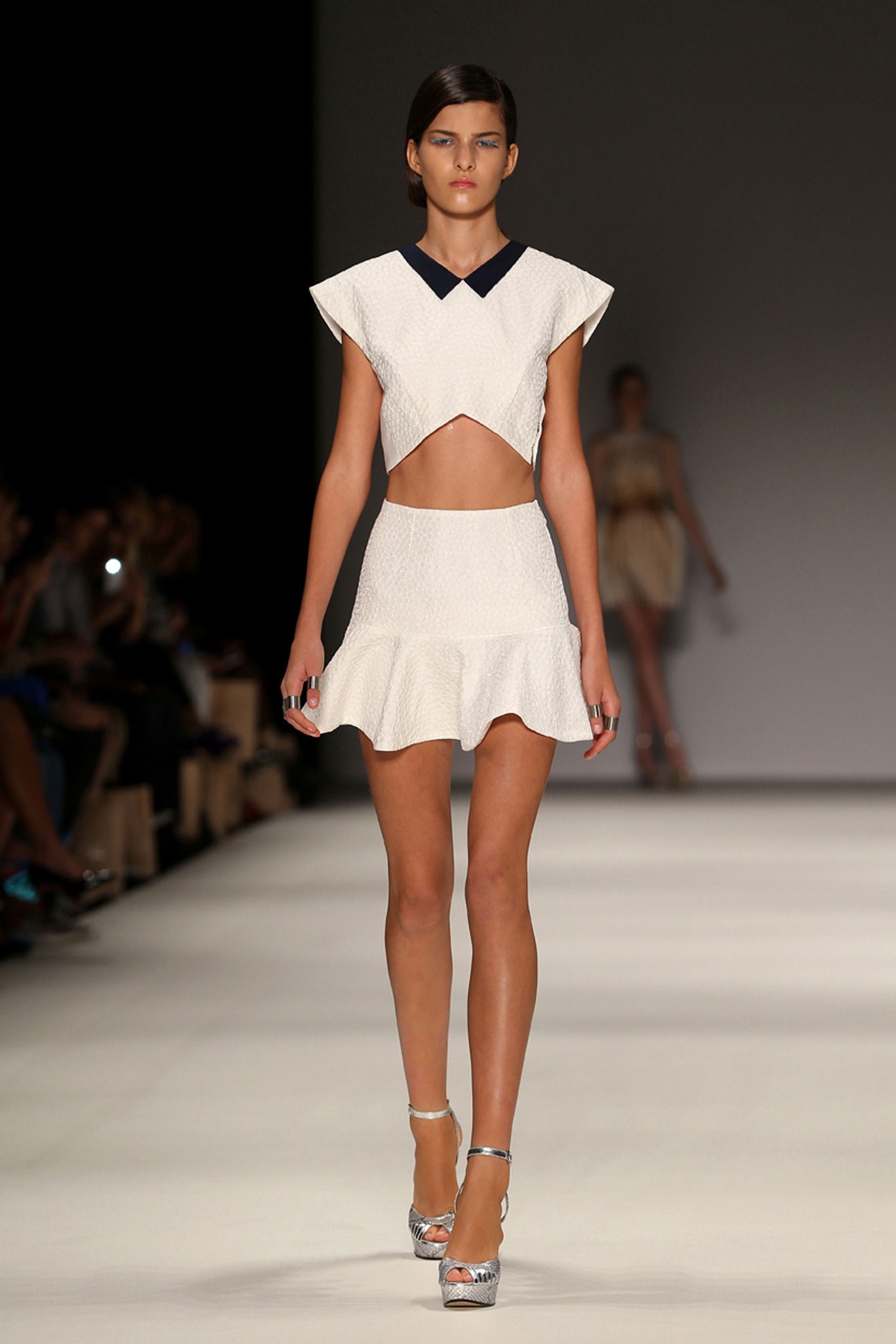 white fitted sleeveless dress