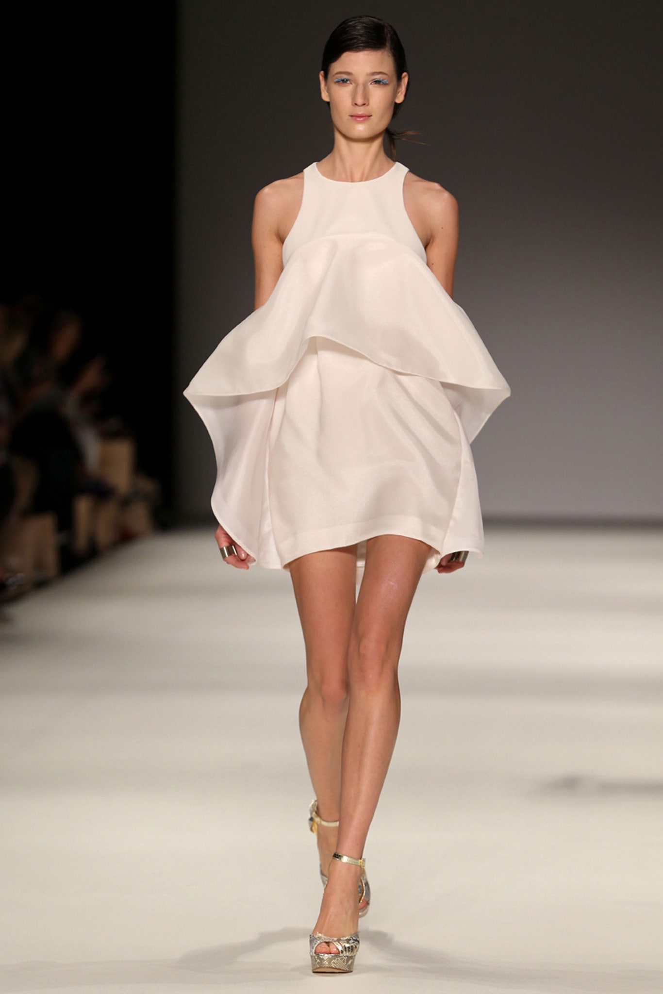 white silk sleeveless dress