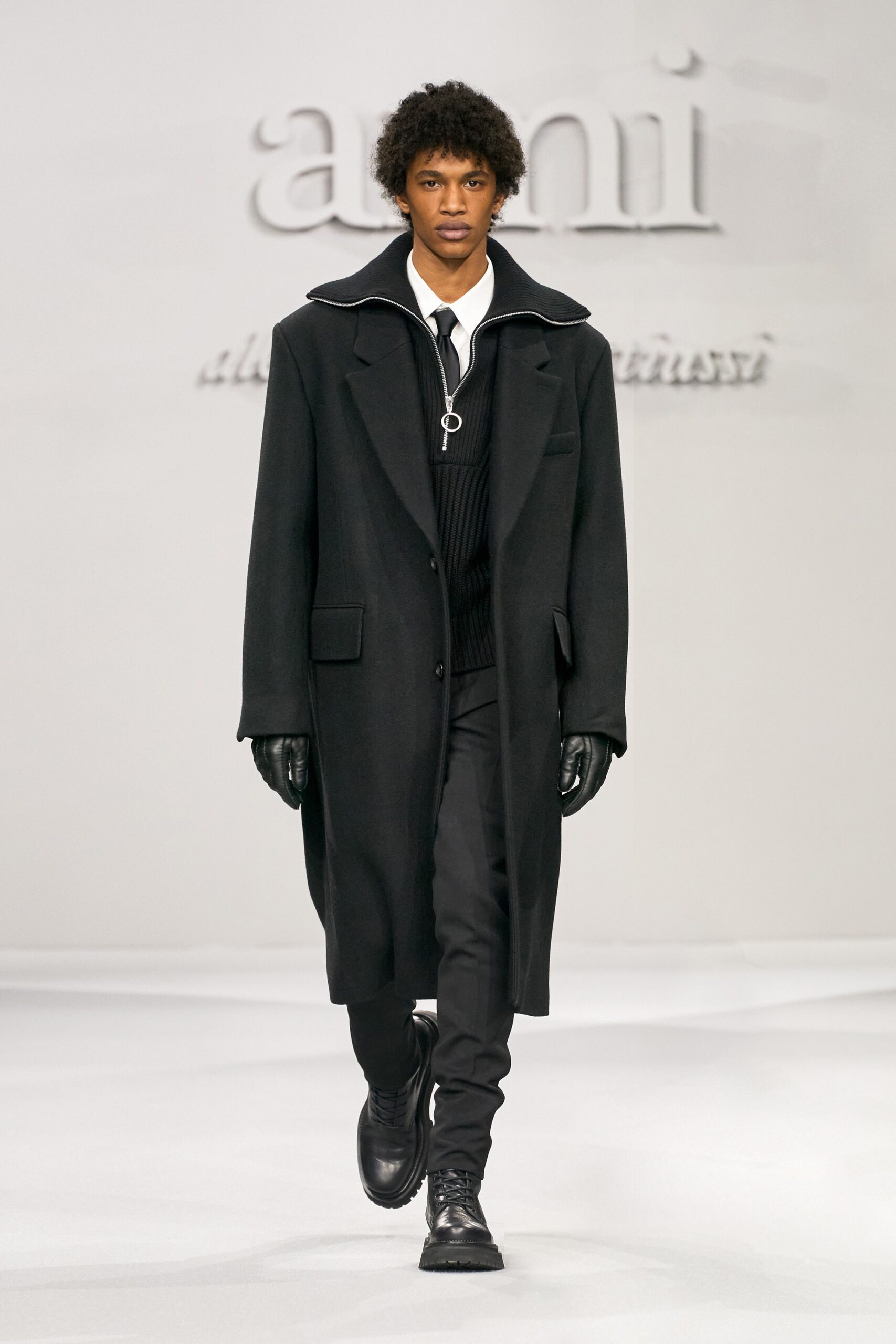 black wool coat with vest