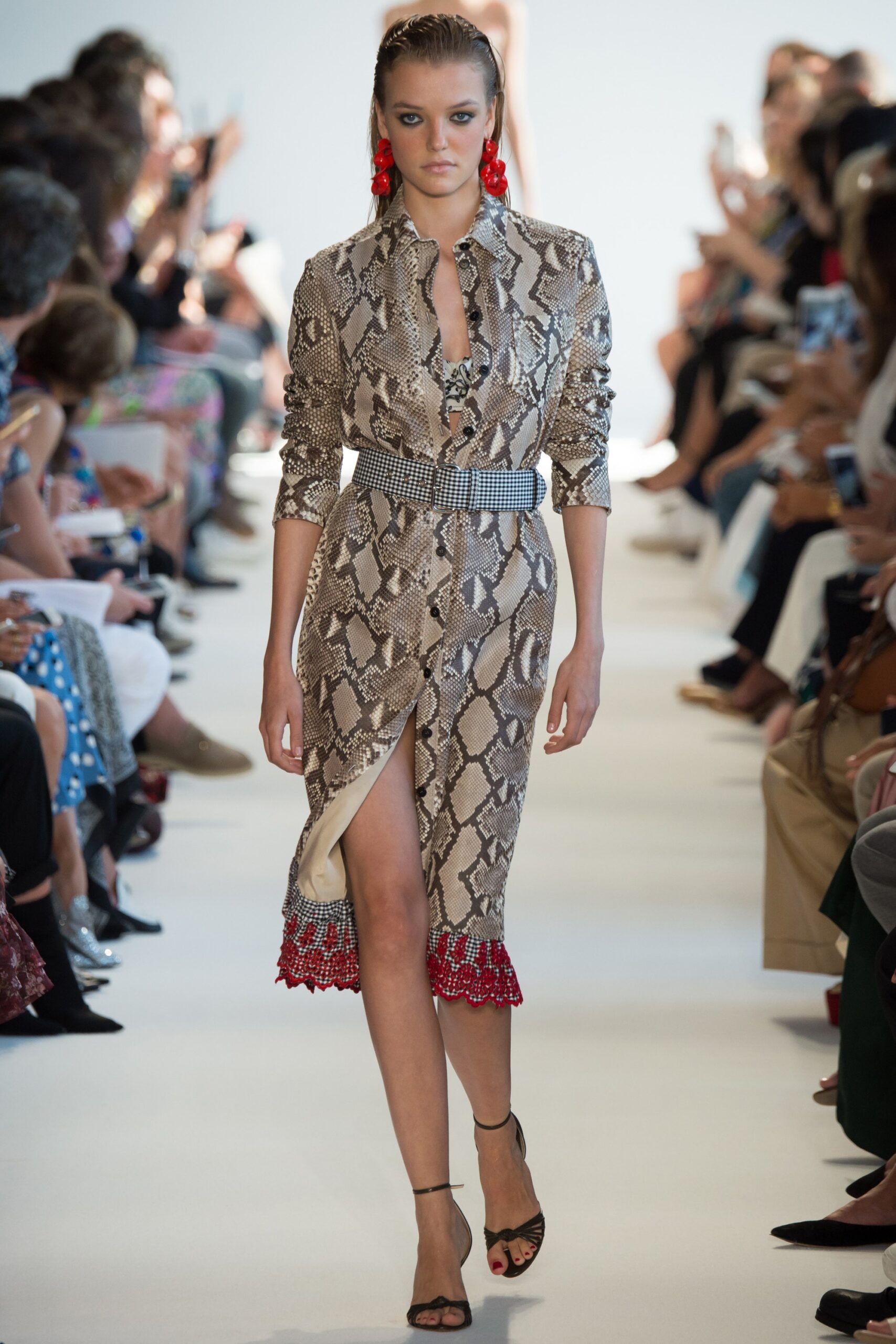 beige printed midi dress