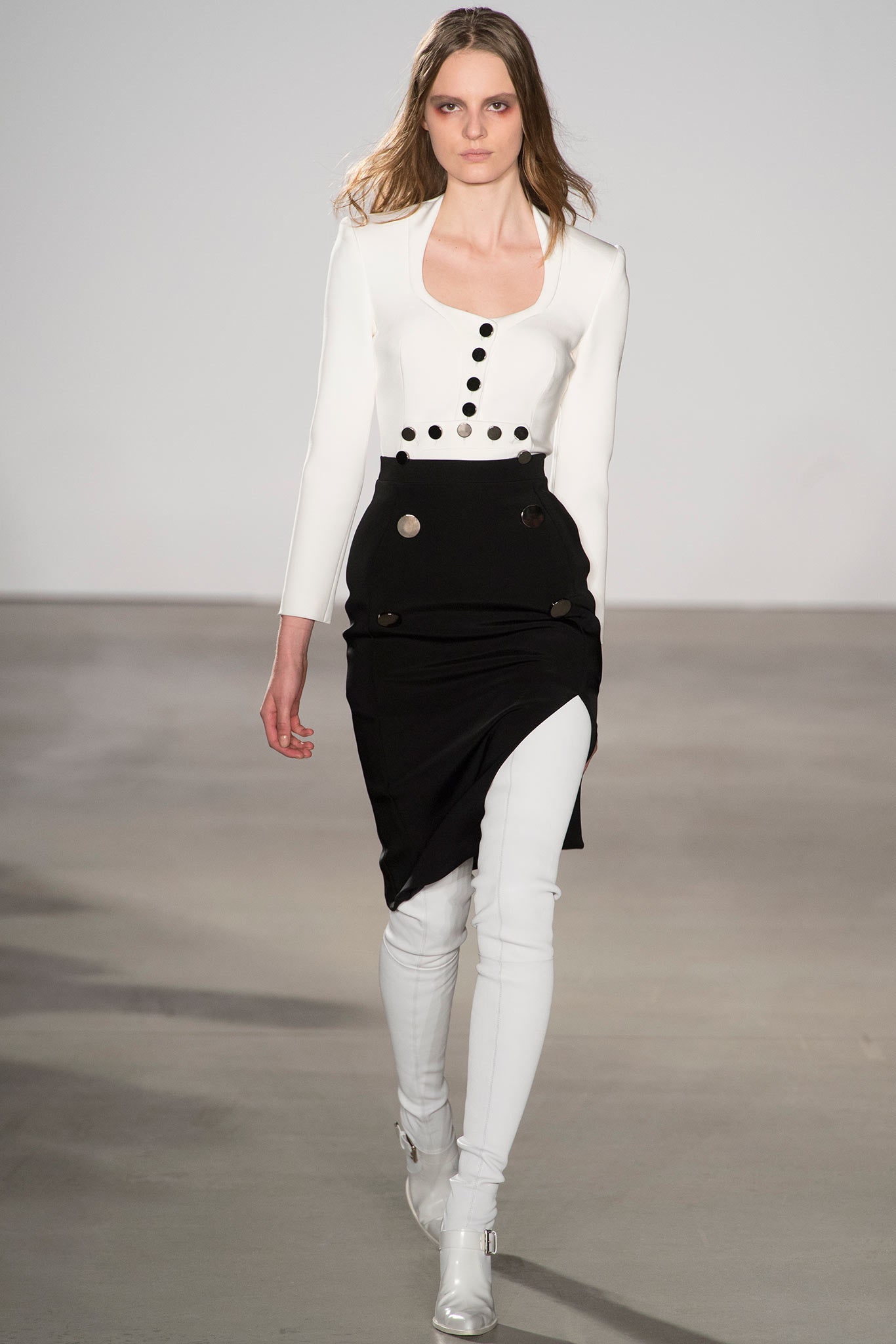 fitted black and white dress