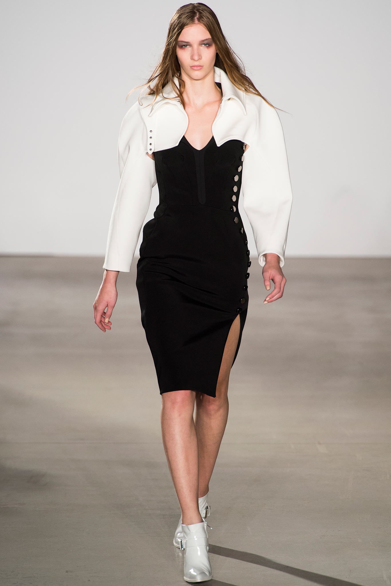 black and white fitted dress