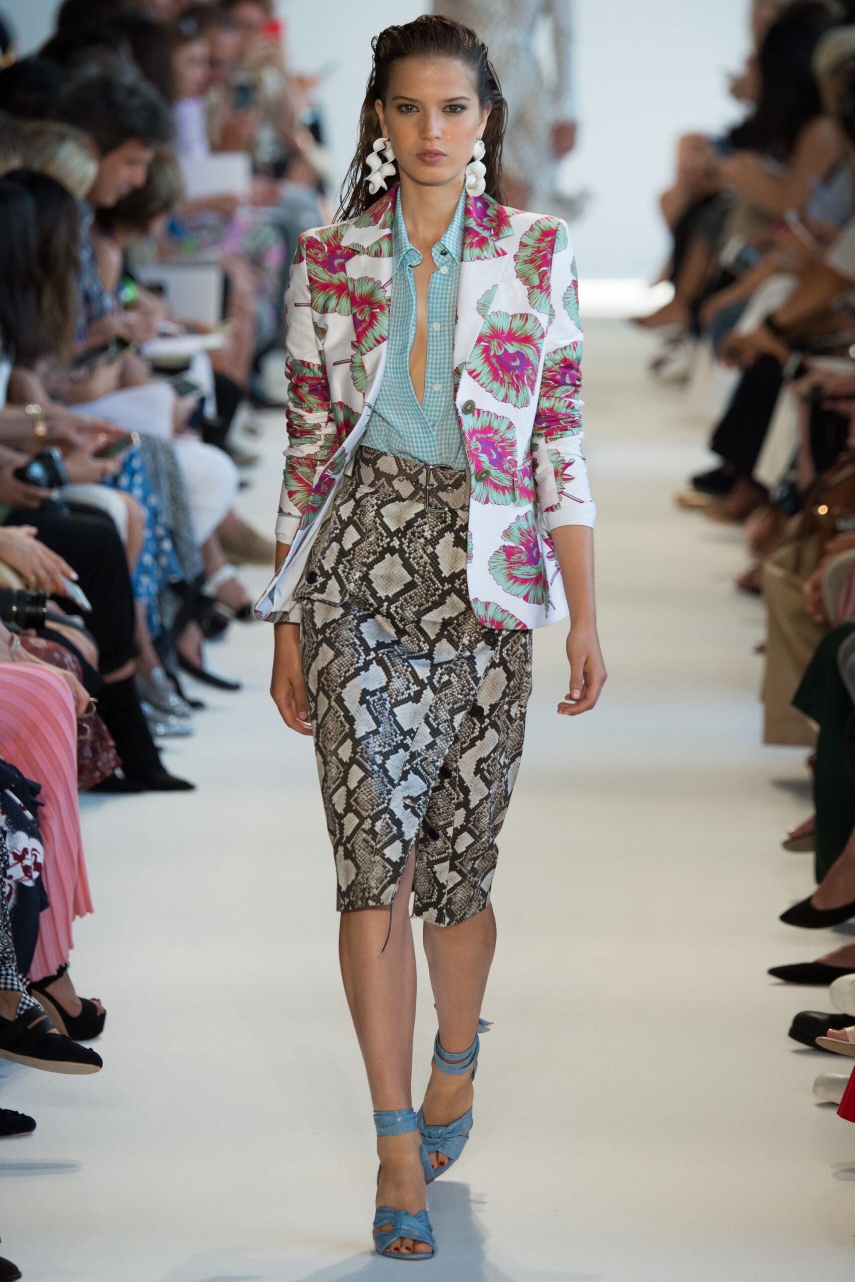 floral blazer with pencil skirt