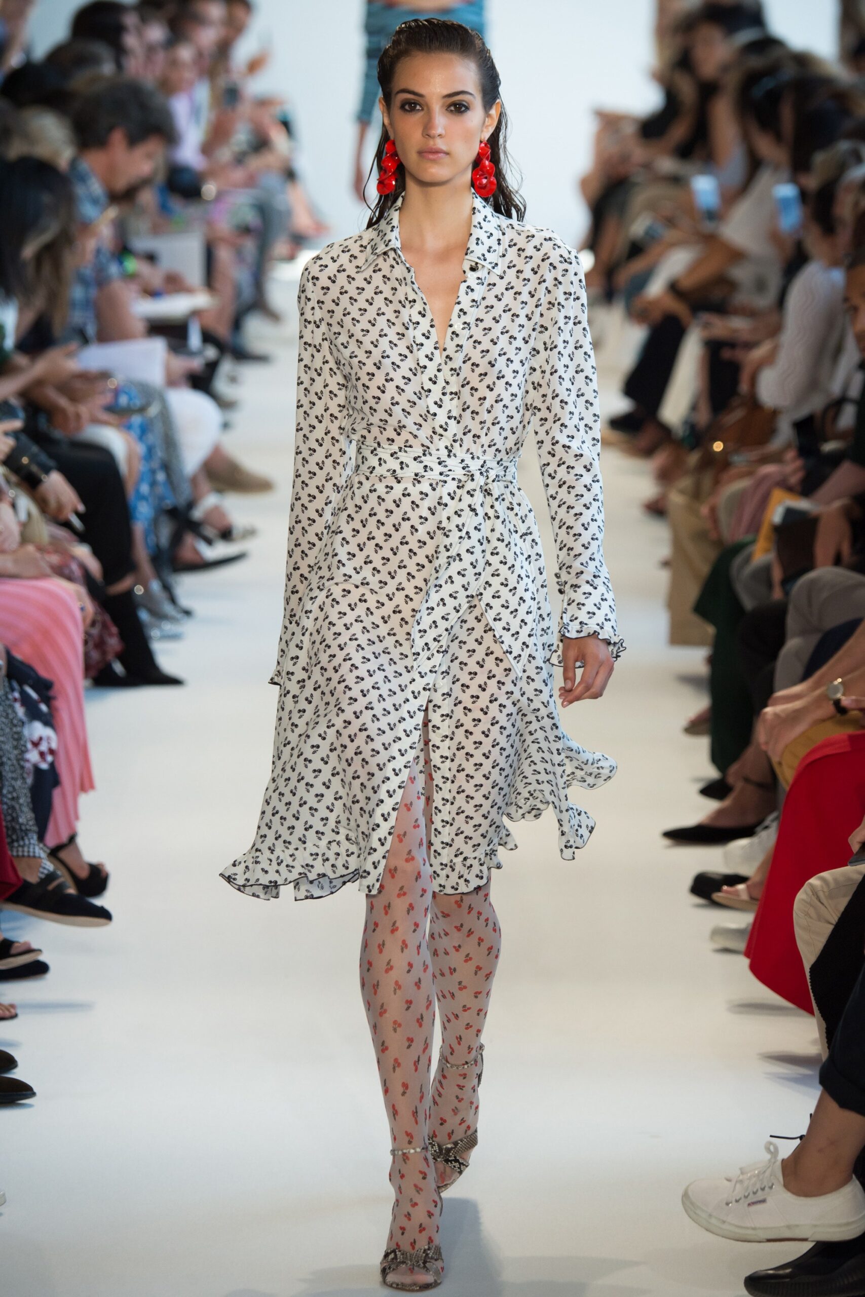 white printed midi dress