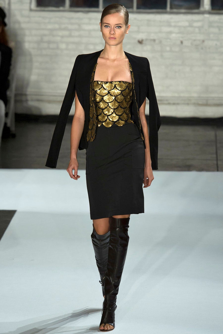 black mini dress with beaded detail