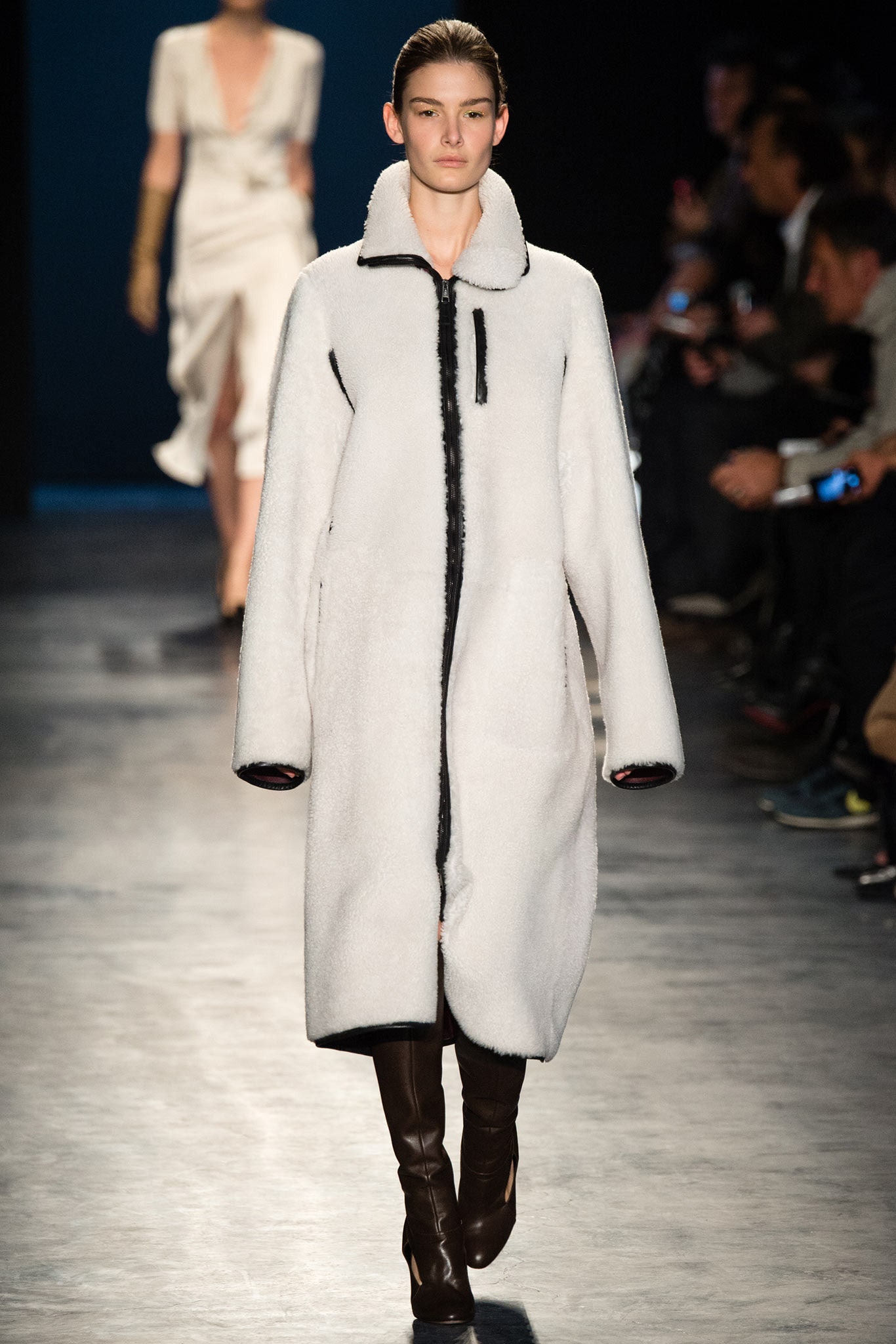 oversized white wool coat