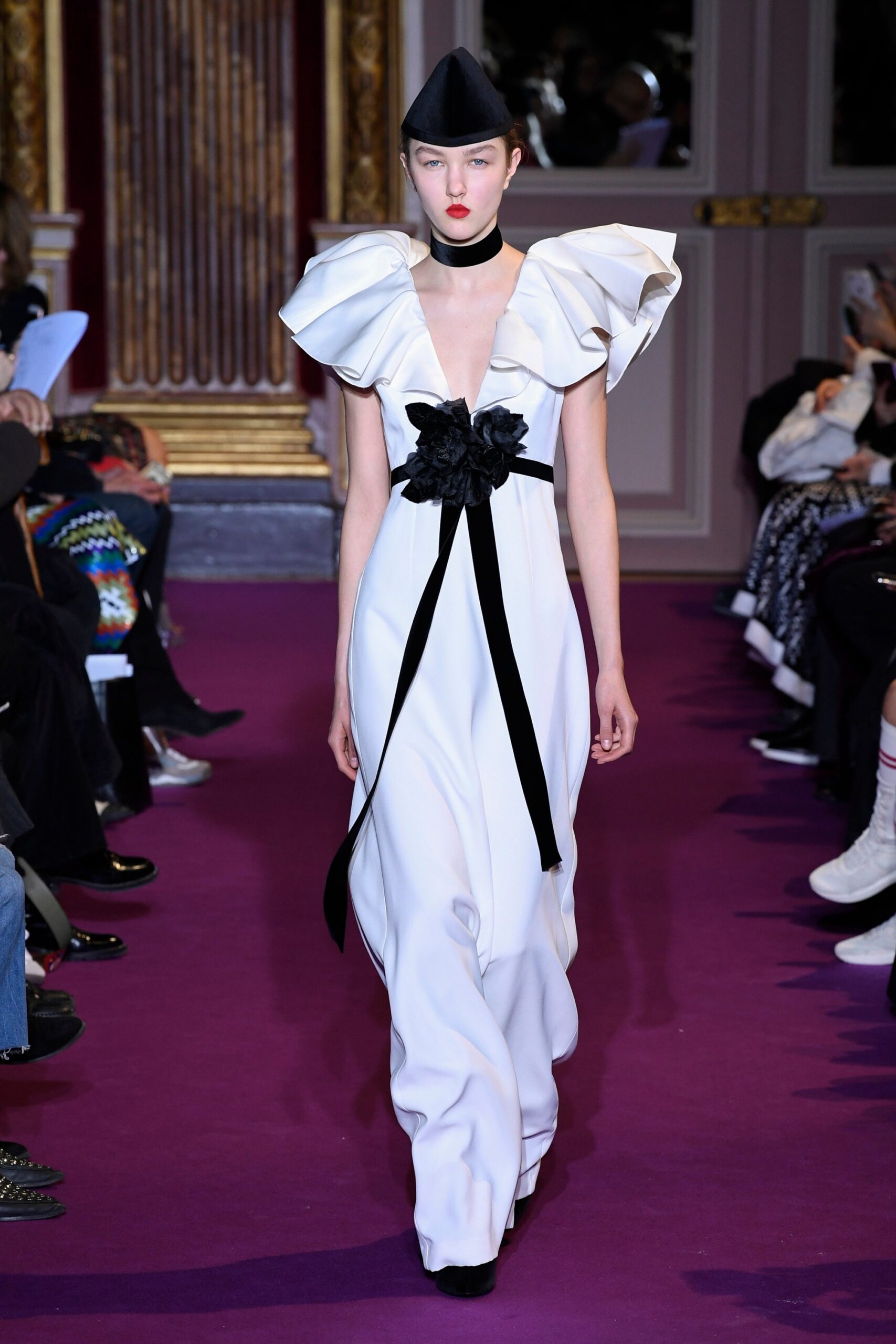 white silk fitted gown