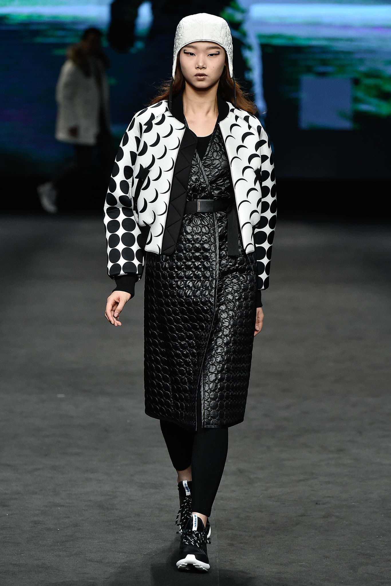 black and white relaxed coat