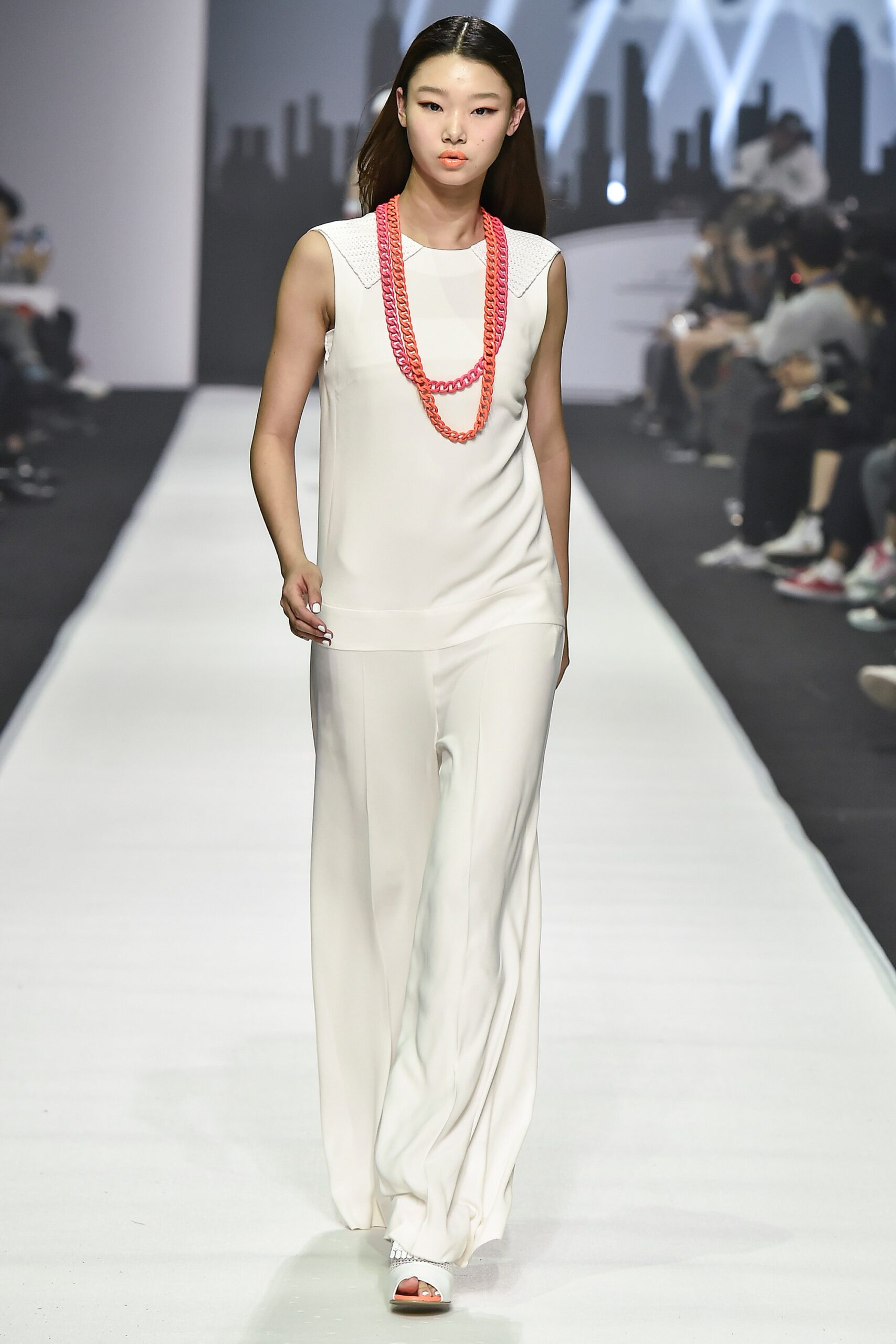 white relaxed silk jumpsuit