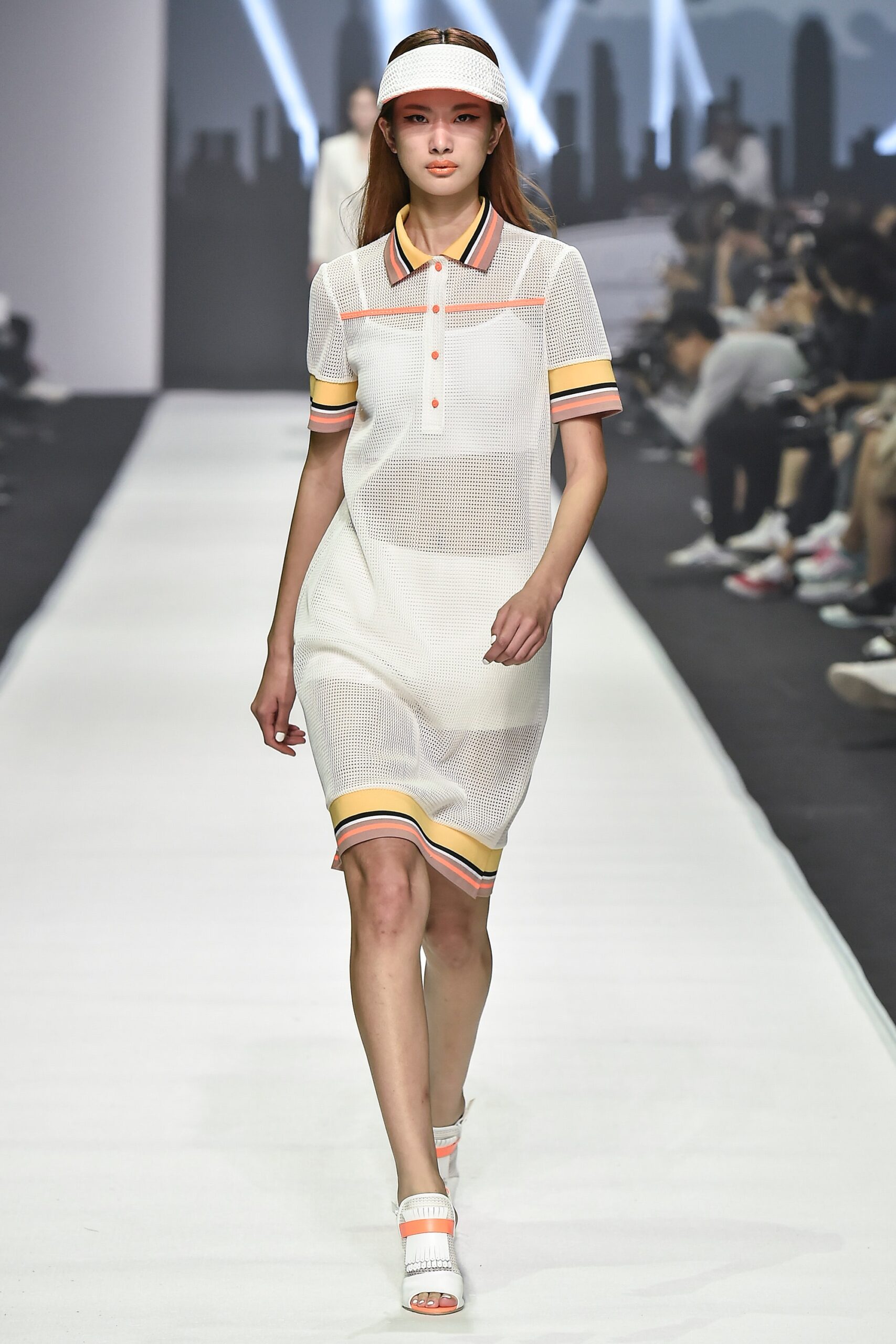 white striped short dress