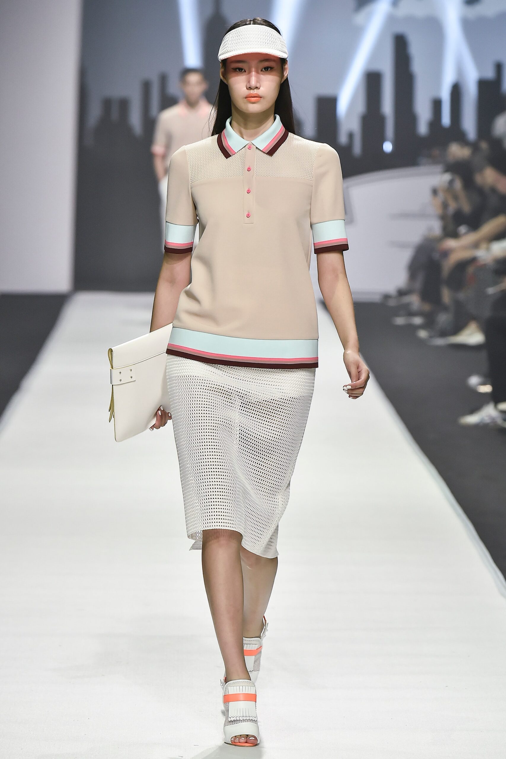 white mesh fitted pencil skirt