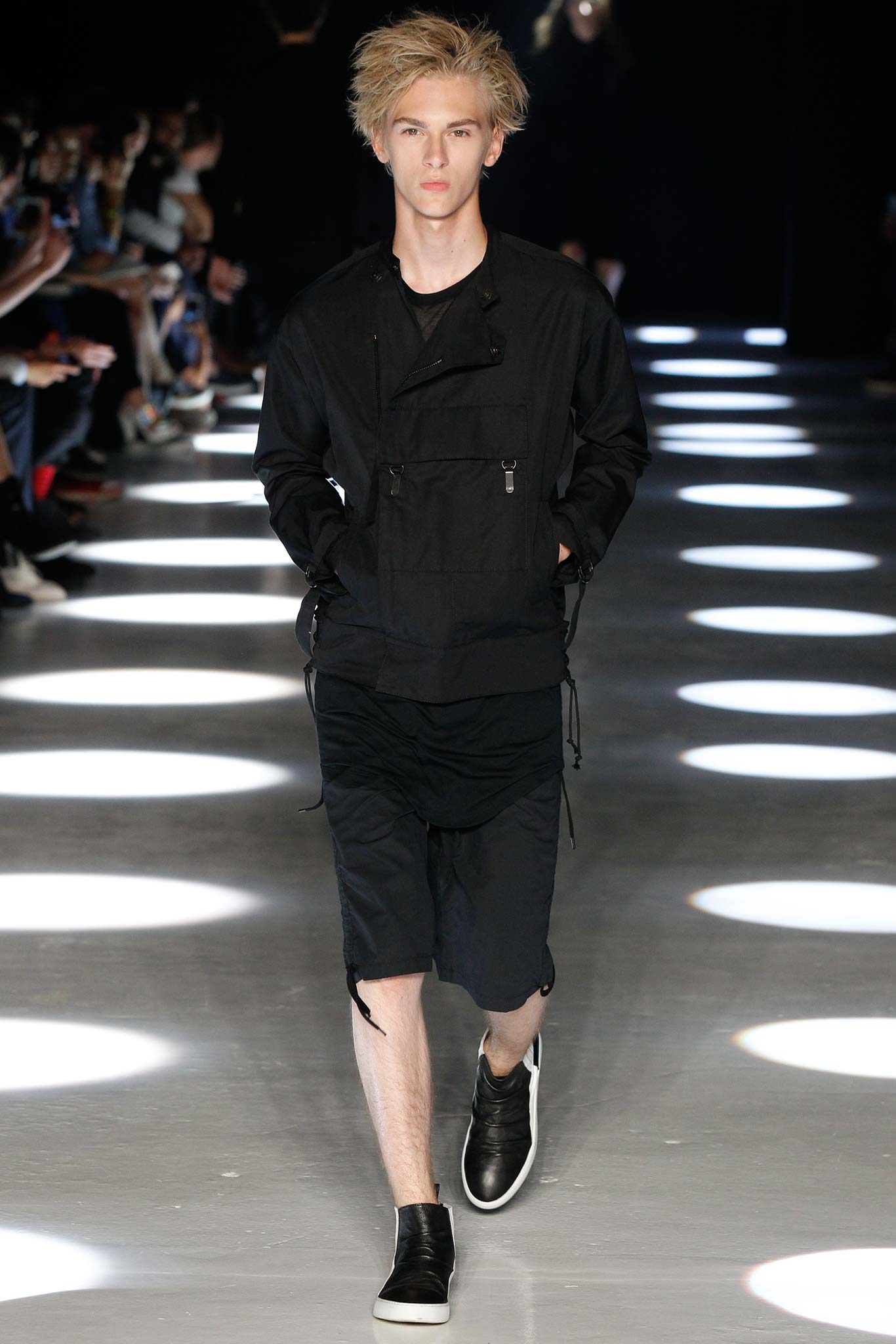 black relaxed jacket and shorts