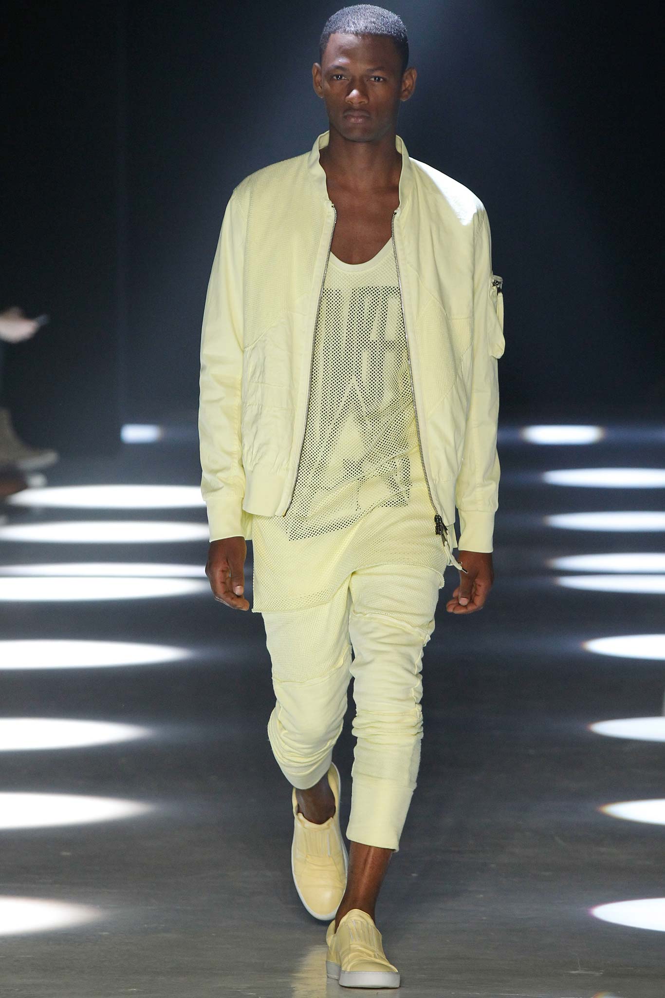 yellow relaxed jacket and tank-top