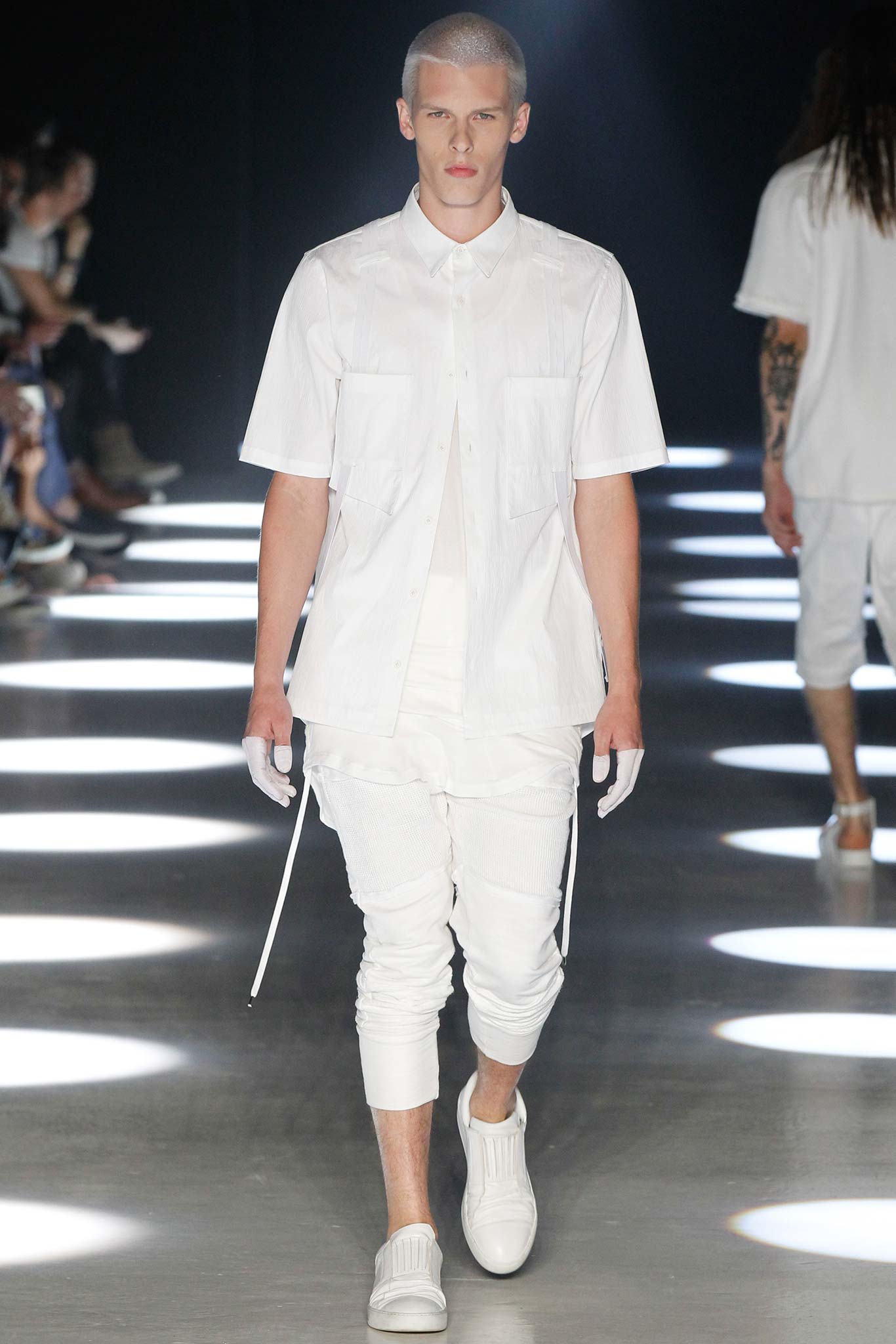 white relaxed shirt with fitted pants