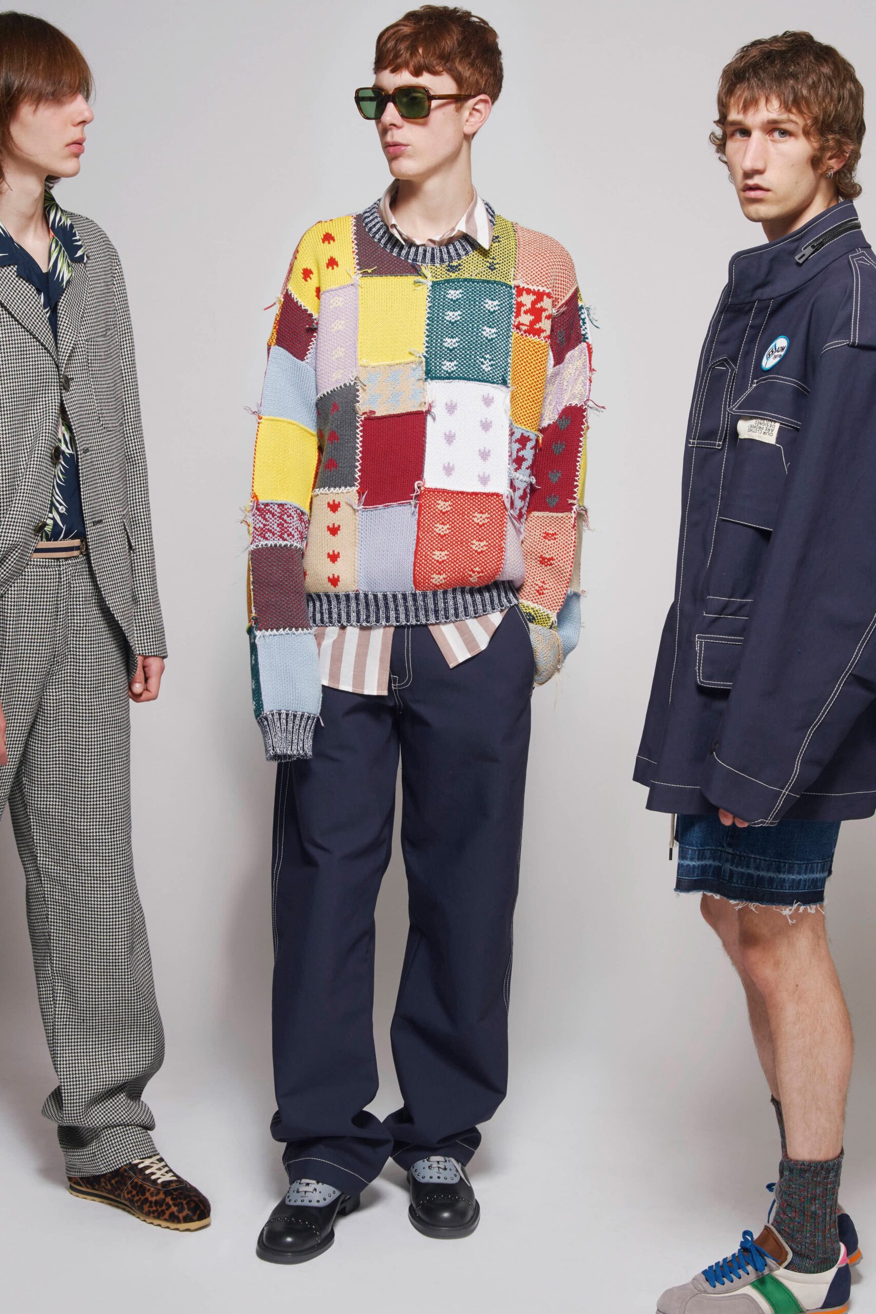 multi-colored patchwork sweater