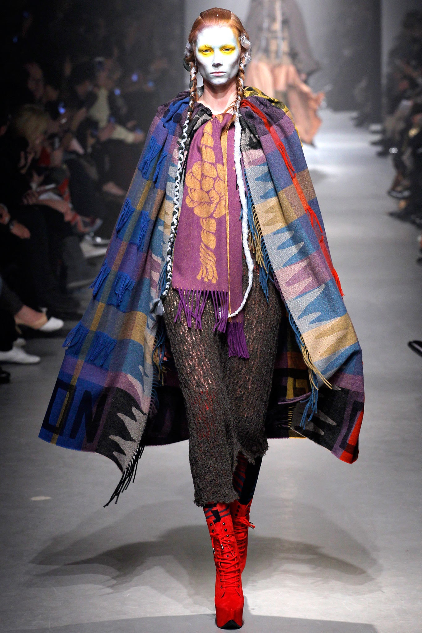 multi wool relaxed layered cape