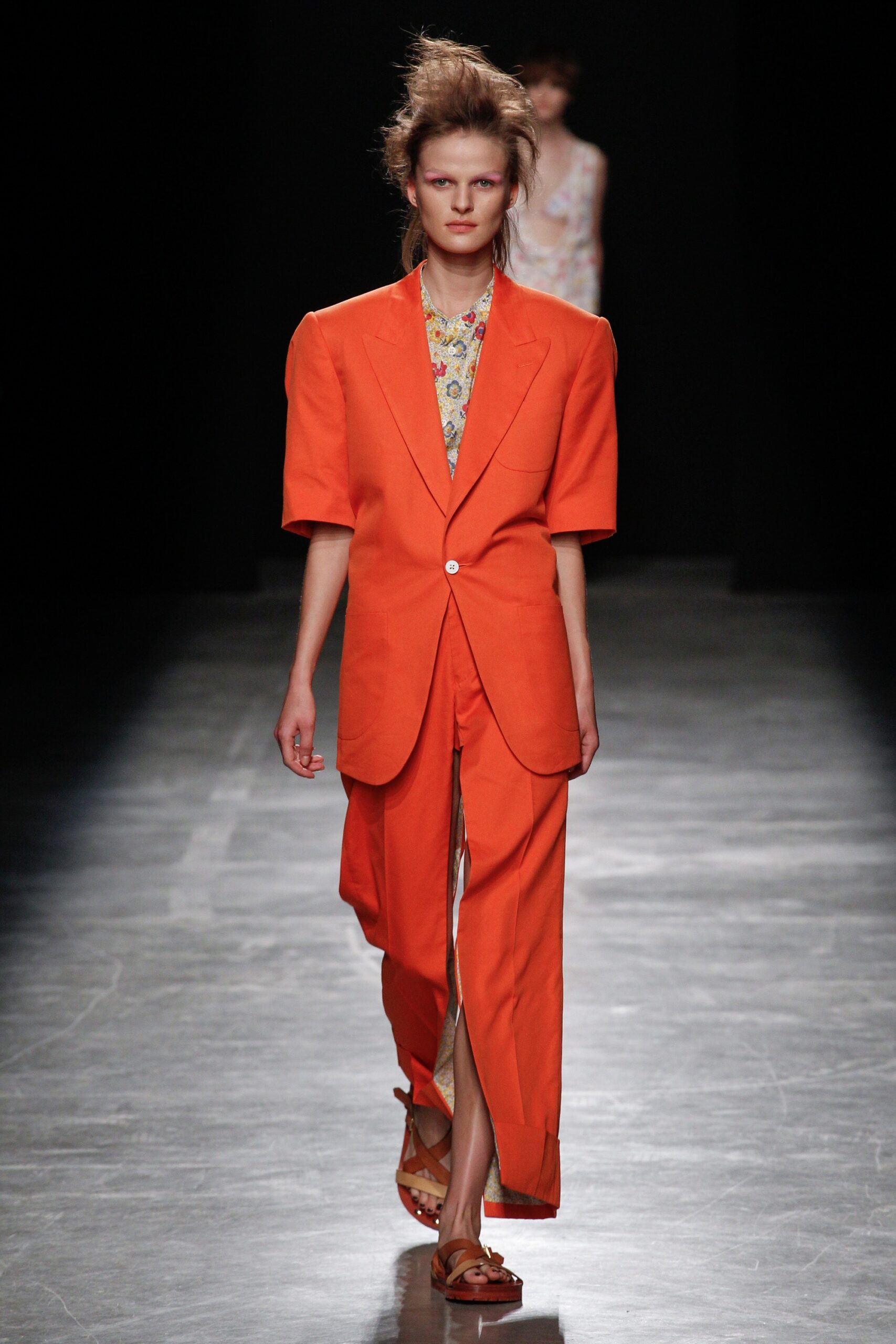 orange relaxed suit with pants