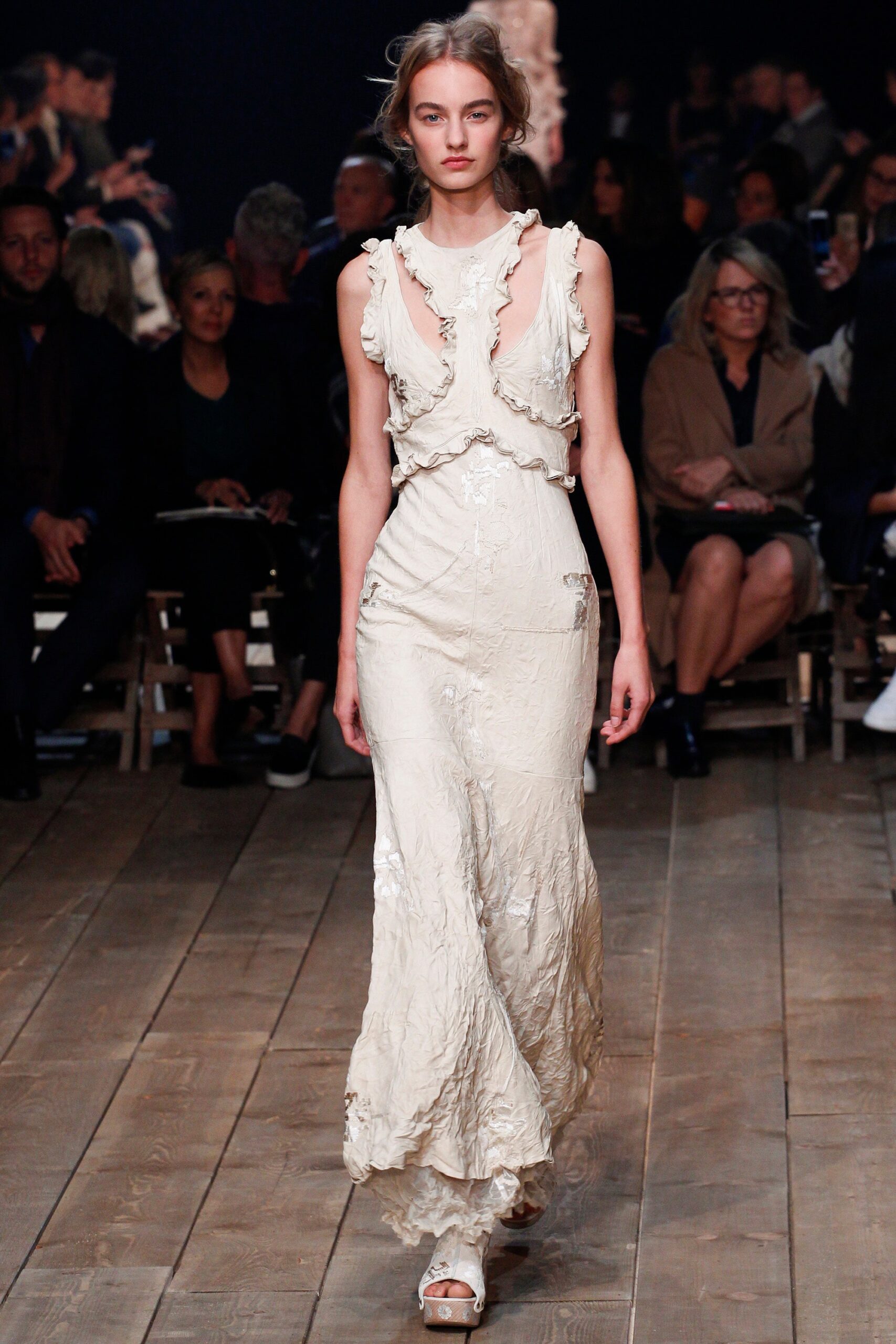 ivory silk sleeveless gown