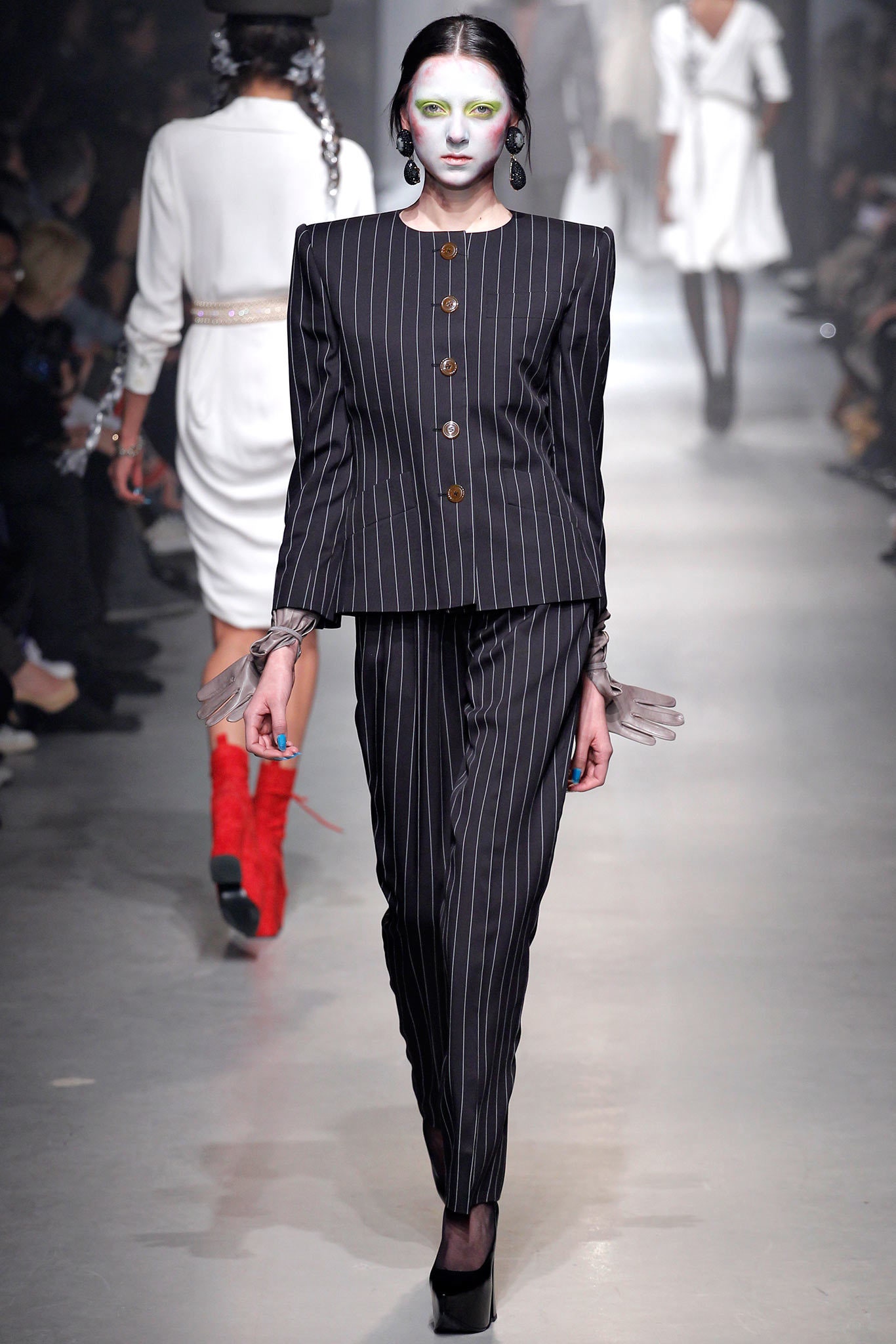 black and white tailored suit
