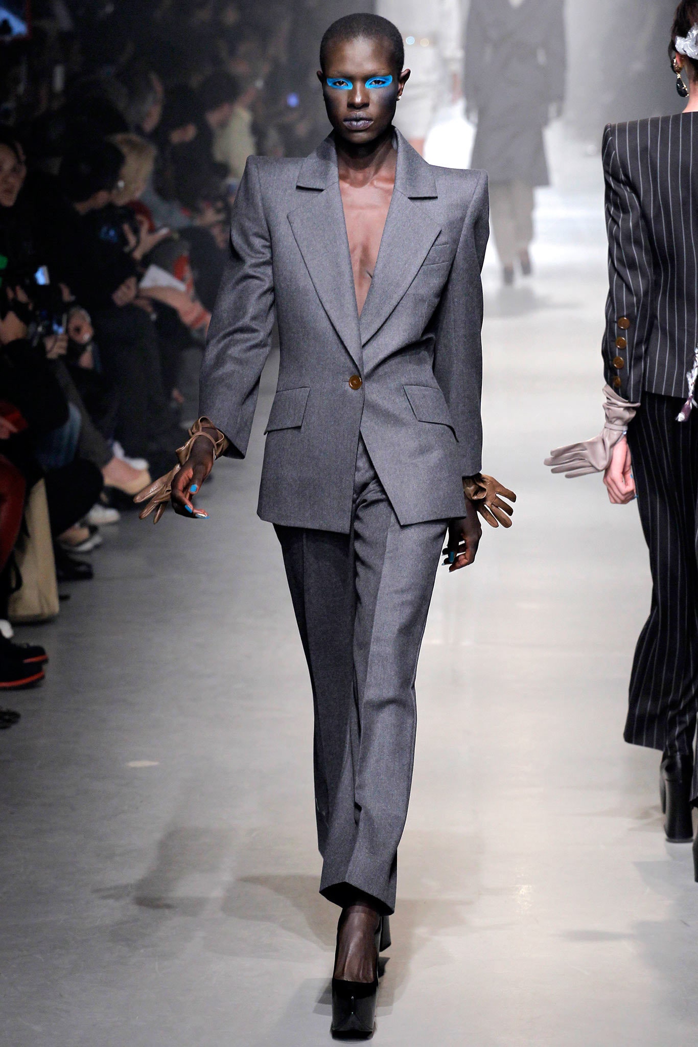 tailored gray wool suit