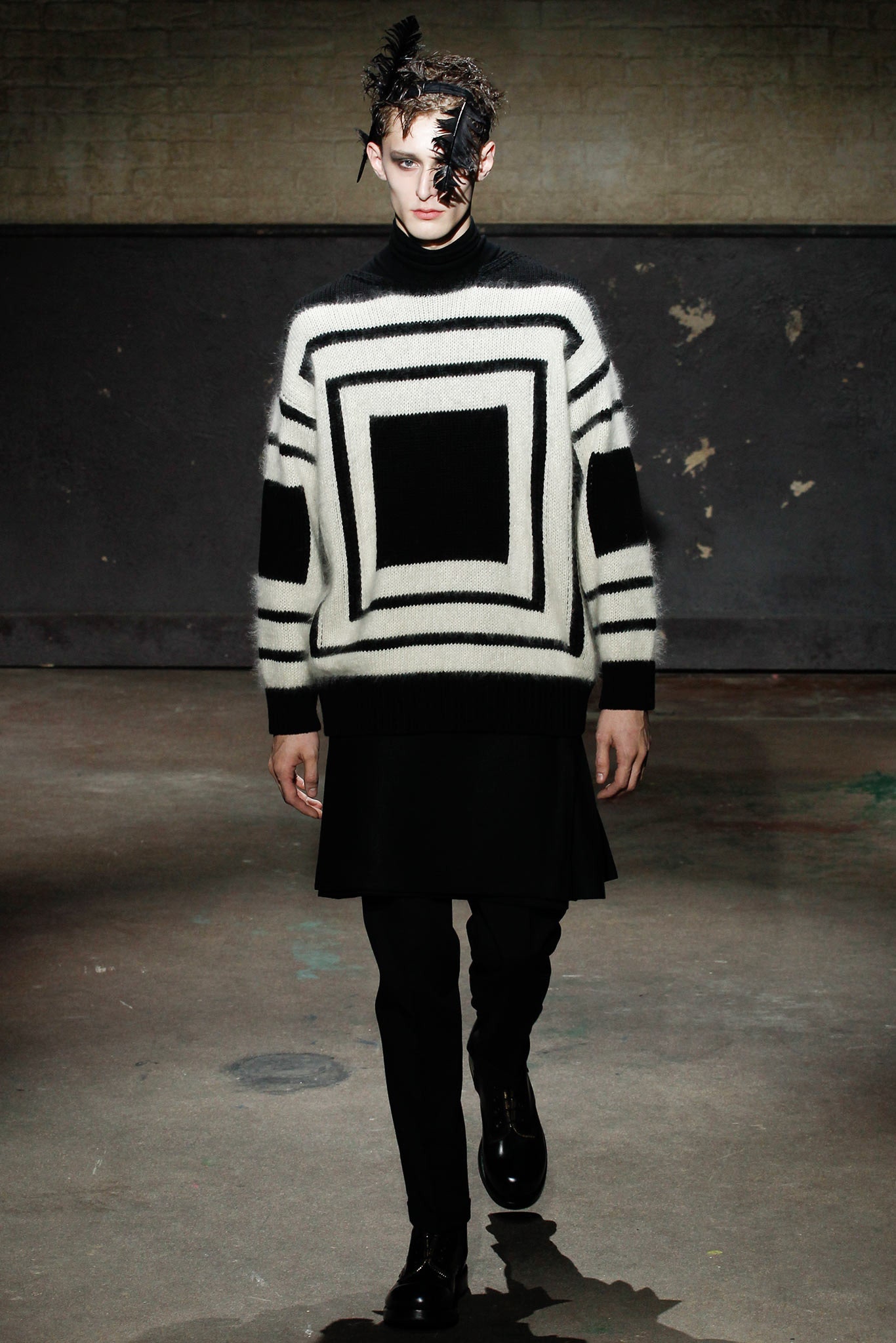 black and white striped sweater