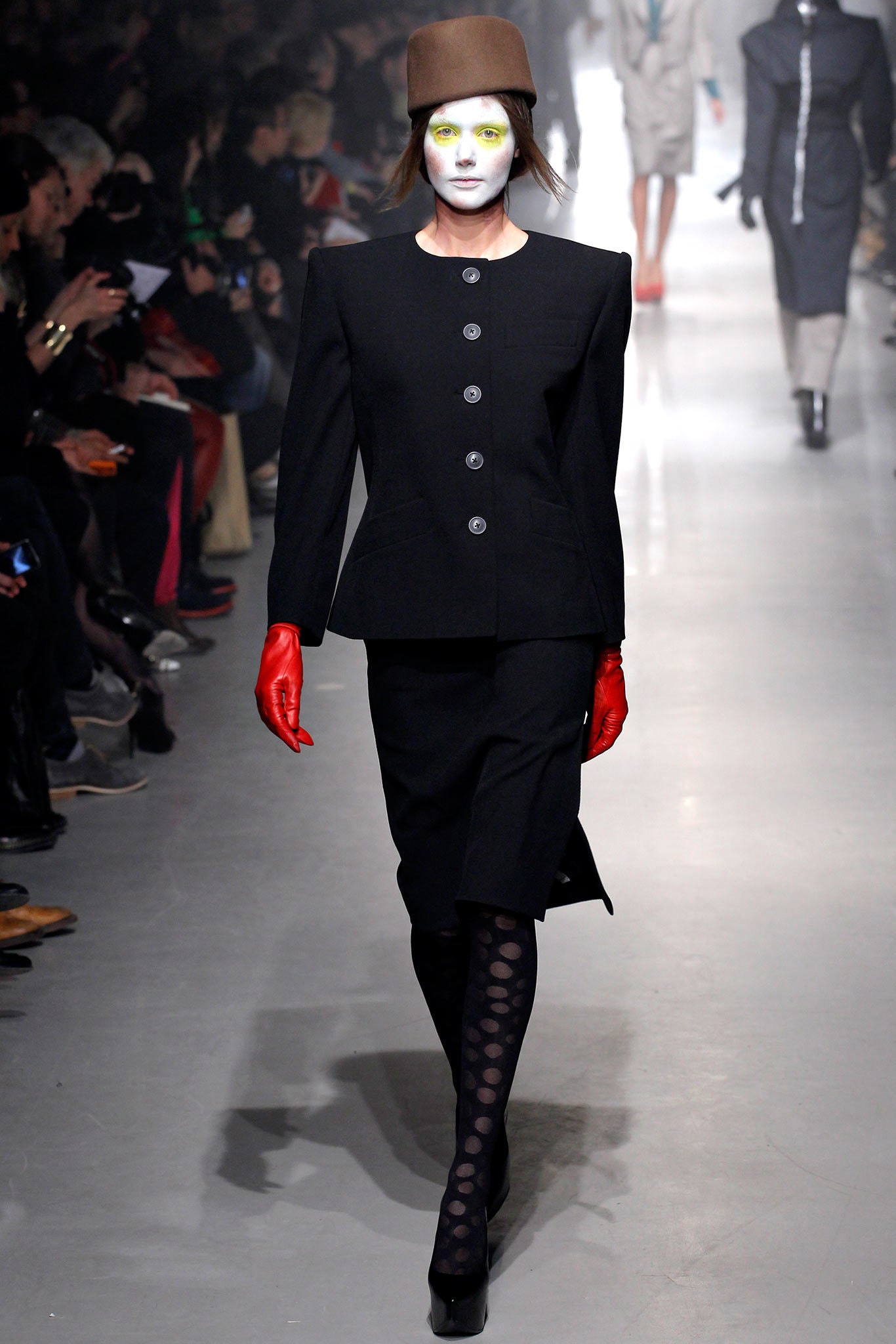 black structured blazer and fitted pencil skirt