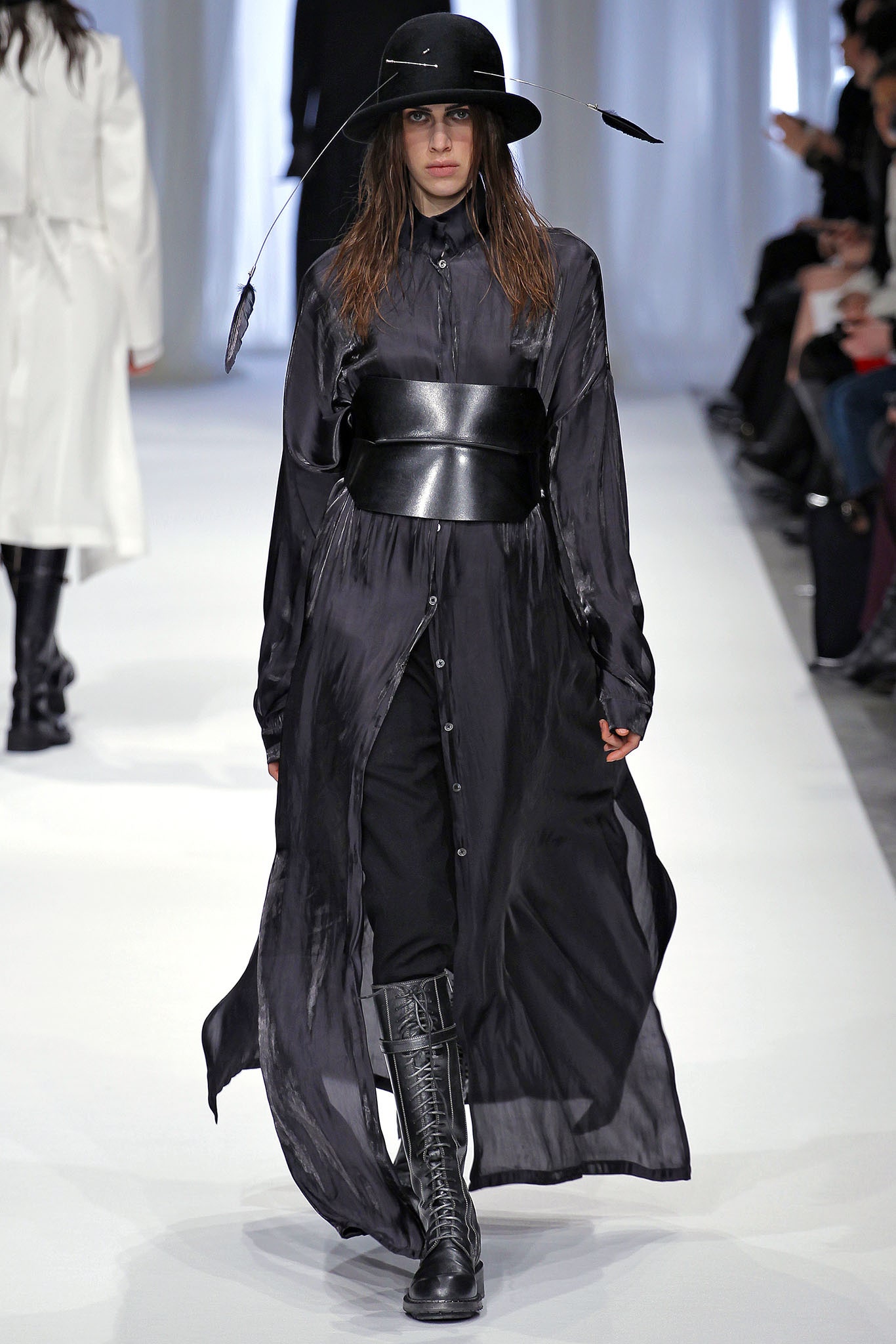 black silk midi dress with accessories