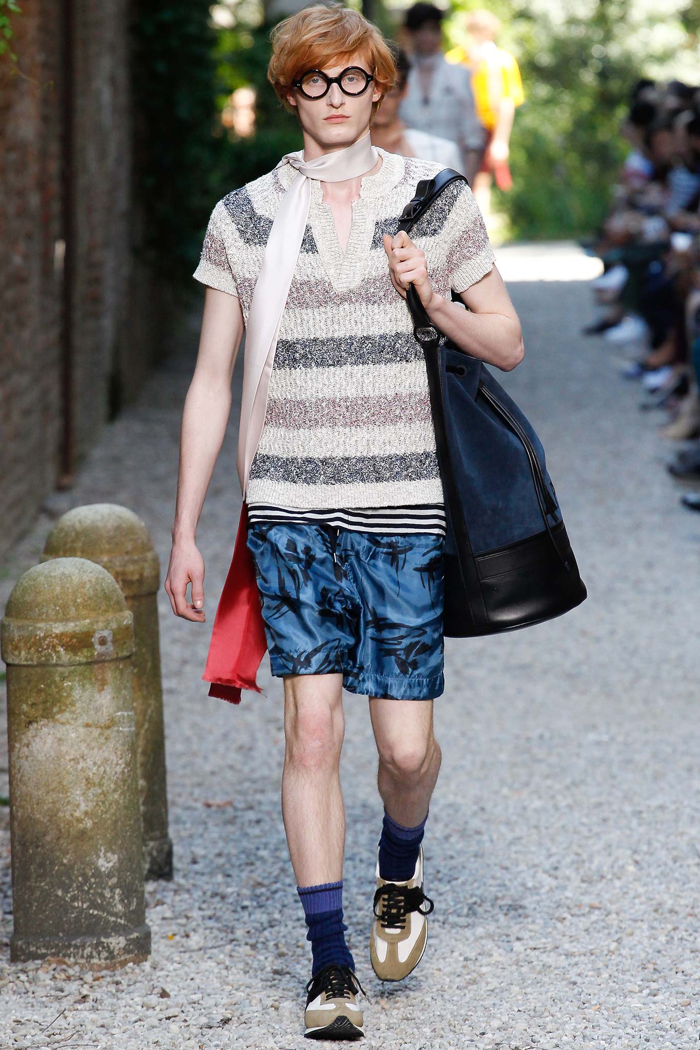 relaxed striped shirt and shorts