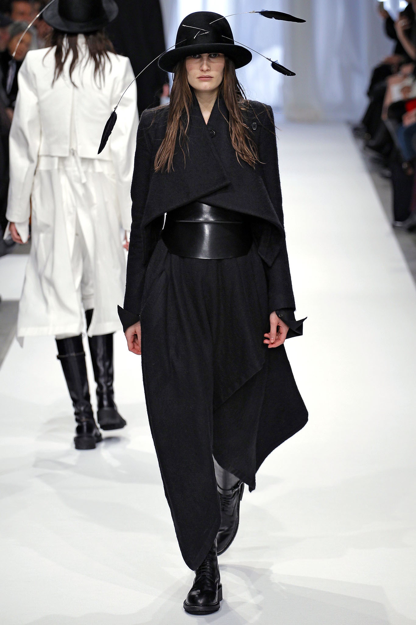black wool coat with belt