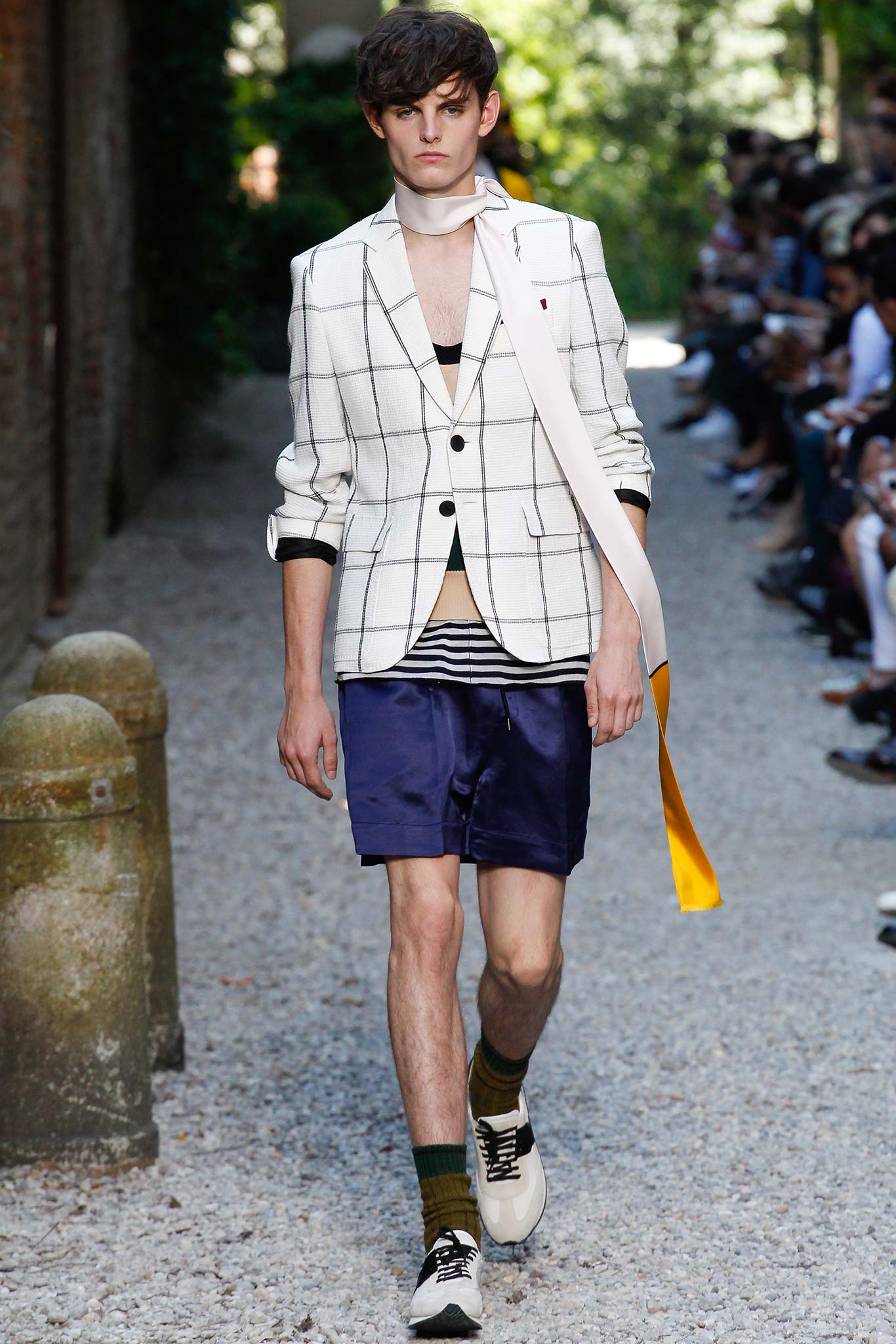 tailored checked blazer with t-shirt