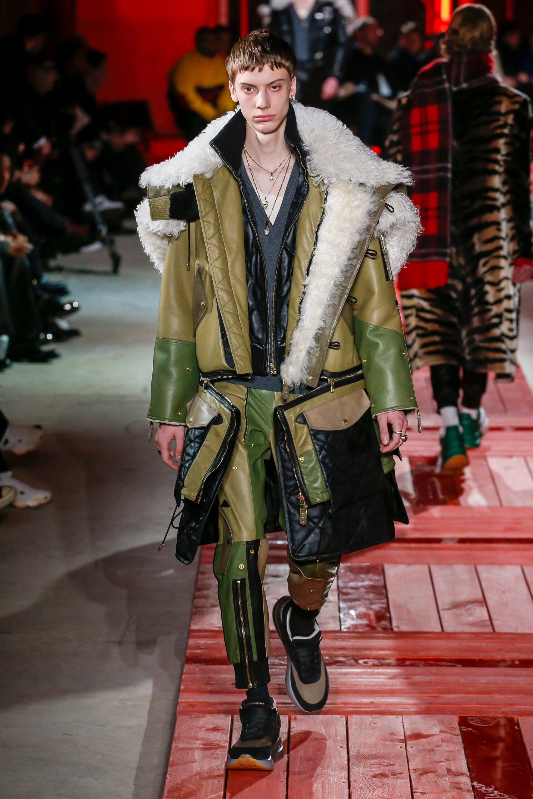 green leather relaxed coat