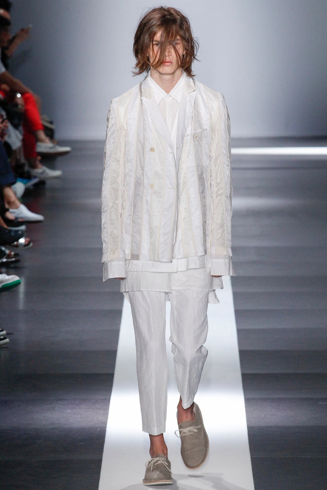 white cotton blazer and pants